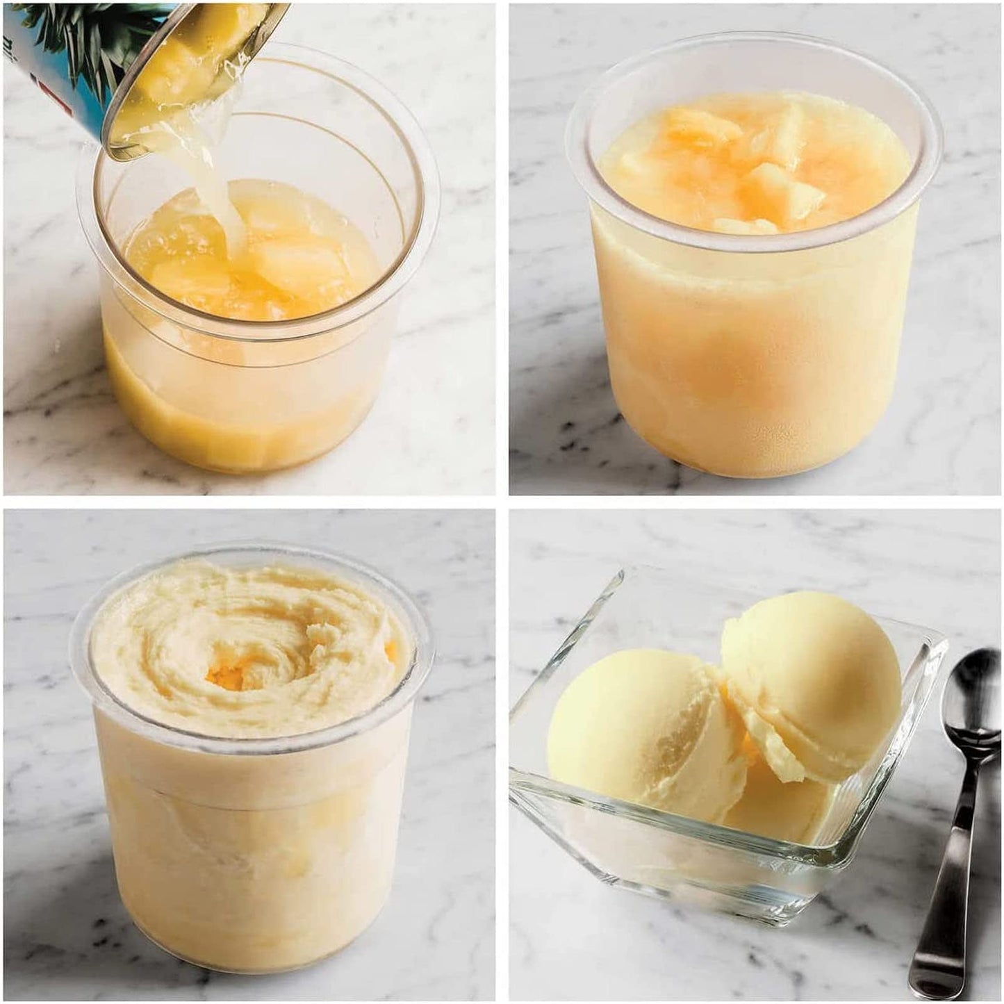 Contenedor de Pinta de Helado de Repuesto para Pintas y Tapas, Paquete de 4, Vasos de 20 Oz Compatibles con NC299AMZ y NC300s Series Ice Cream Maker, Apto para Lavavajillas