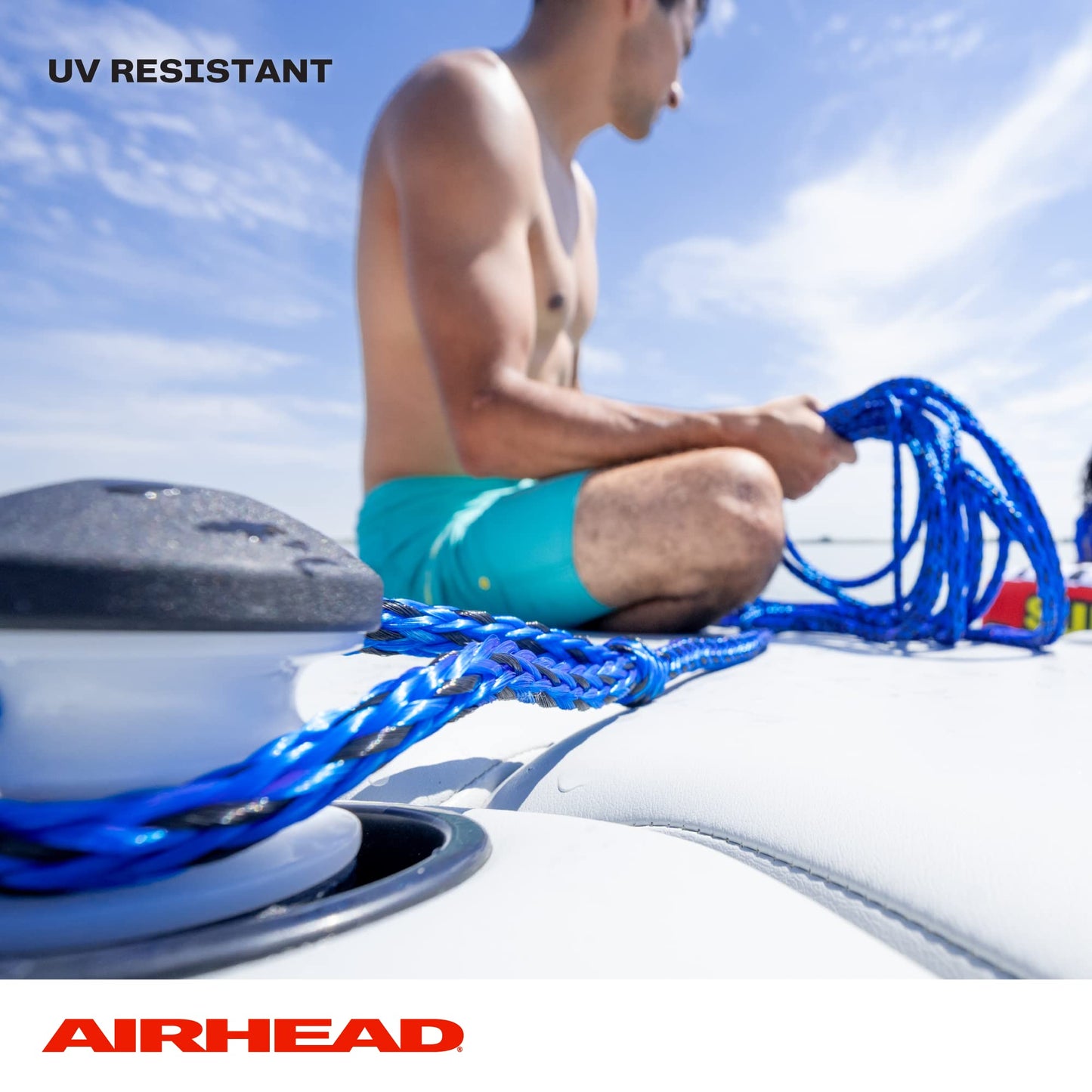 Cuerda de Remolque Airhead 60 Pies Resistencia 3,350 para Tubos de Arrastre 1-3 Pasajeros