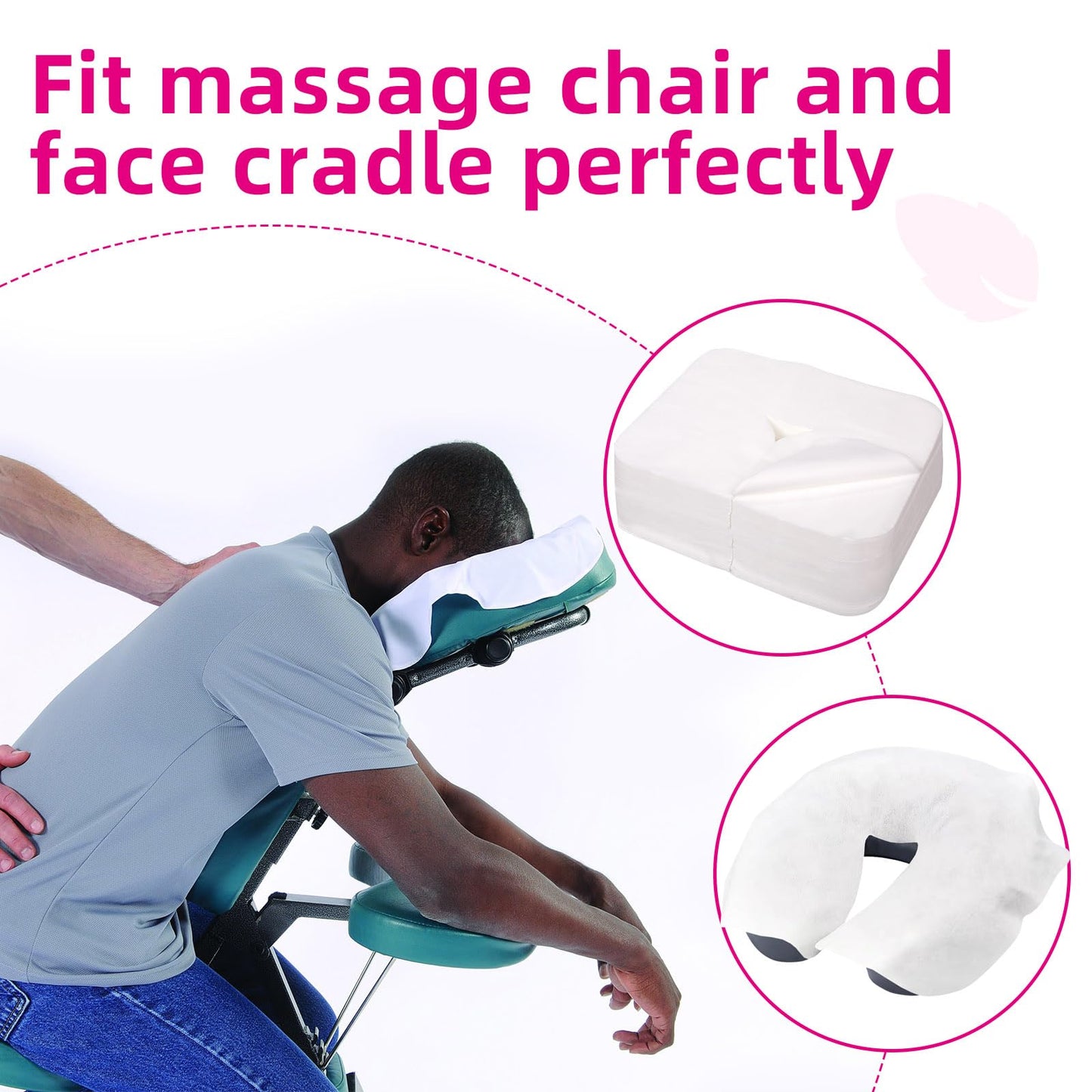 INNOVIO - Fundas desechables para cuna facial, 300 unidades, de grado médico, lujosas, suaves y no tejidas para mesa y silla de masaje, fundas desechables para reposacabezas de 16 x 12 pulgadas