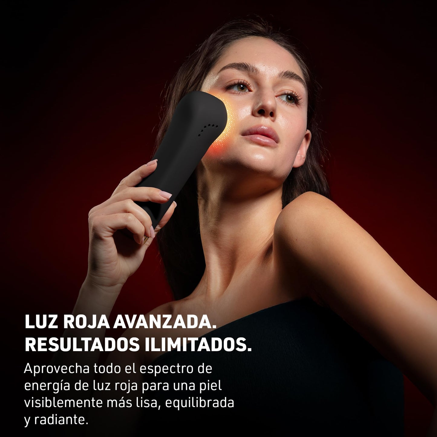 Faq 502 Luz LED Roja & Infrarroja + Red Light Peptide Serum – Leds de Espectro Completo con Acido Hialuronico & Péptidos de Colageno – Set Cuidado Piel Luminosidad e Hidratación