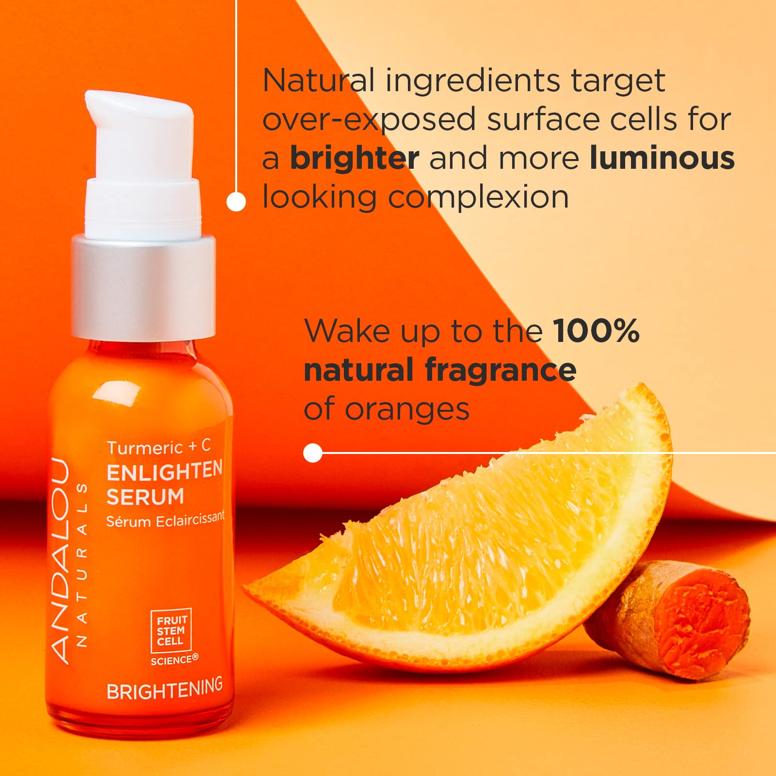 Serum Andalou Naturals Turmeric + Vitamina C - Iluminador y Anti-Edad - 1.1 oz