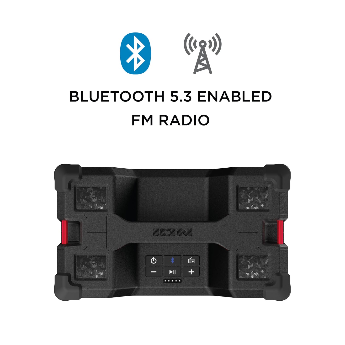 Ion Audio Tailgater Tough - Altavoz Bluetooth inalámbrico portátil resistente para todo tipo de clima, IPX5 resistente al agua, altavoz resistente a la intemperie para exteriores (reacondicionado)