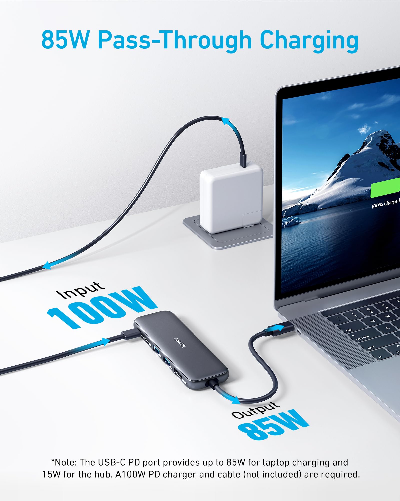 Hub USB-C Anker 332 Gris con HDMI 4K y 5Gbps para MacBook Pro, MacBook Air, DELL XPS, Lenovo Thinkpad y Portátiles HP