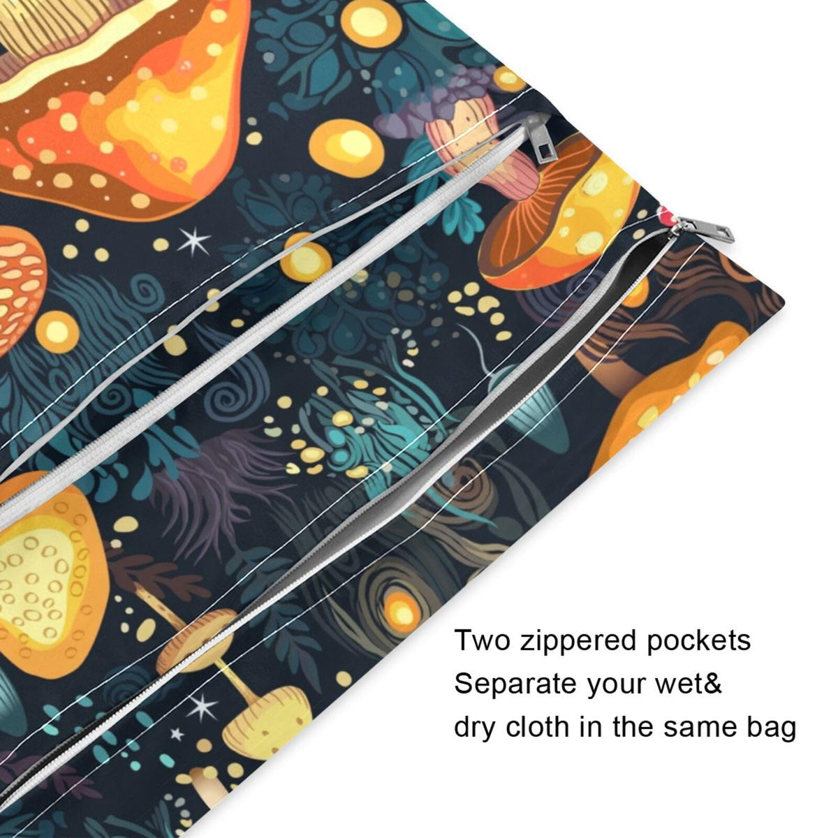 GOODOLD - Bolsa húmeda para pañales de tela para bebé, impermeable, reutilizable, con dos bolsillos con cierre para trajes de baño, 2 unidades