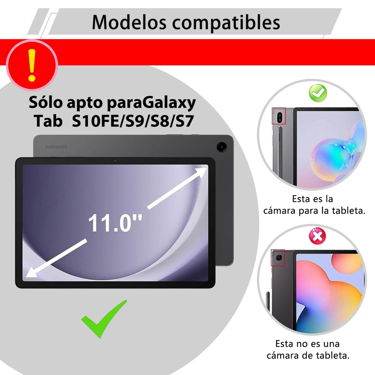 Funda con Teclado JUGZCXD Negro Compatible para Samsung Galaxy Tab S10FE 10.9 Pulgadas