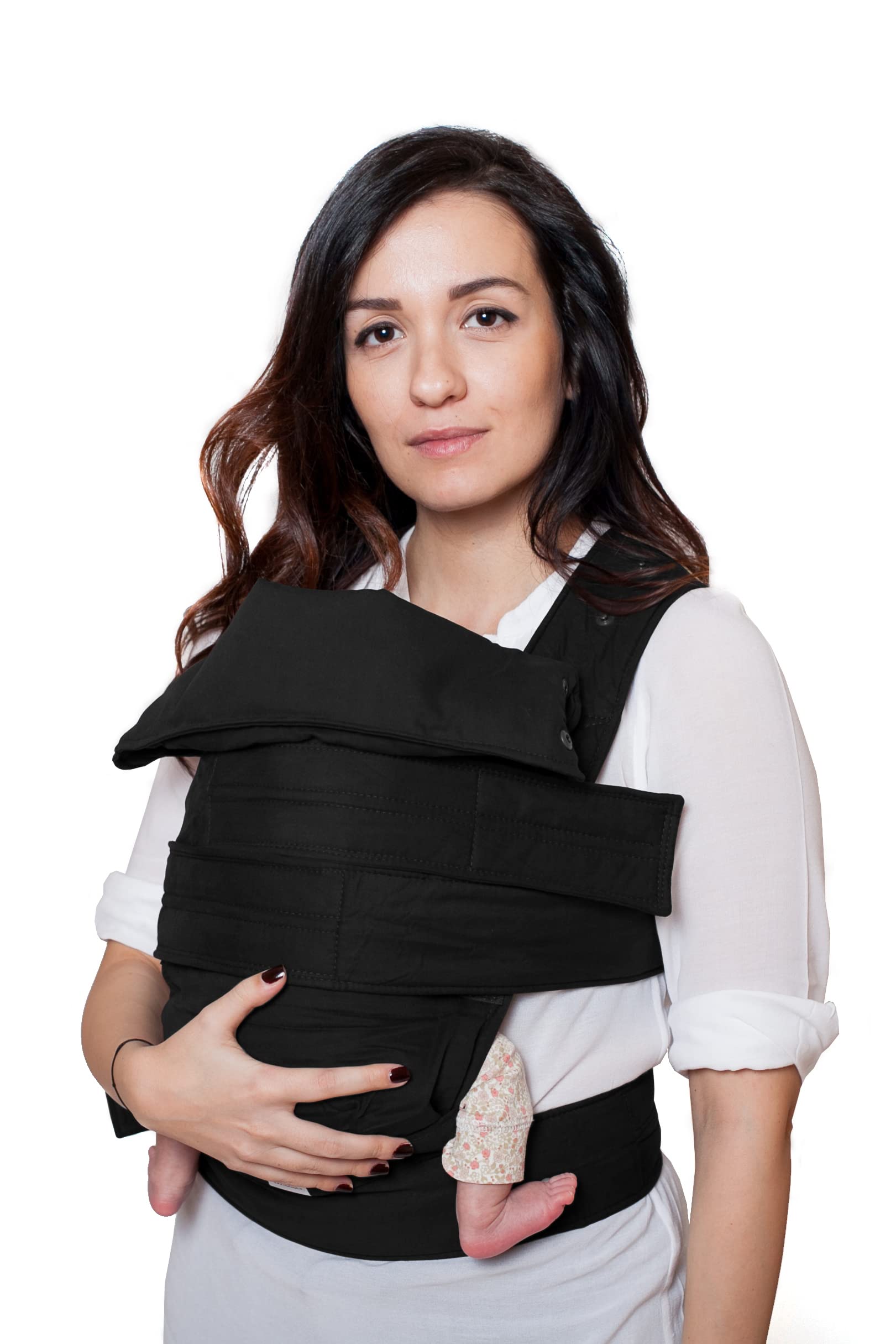 Portabebés Marsupi Classic Negro Black Ajustable de Algodón Orgánico Talla L