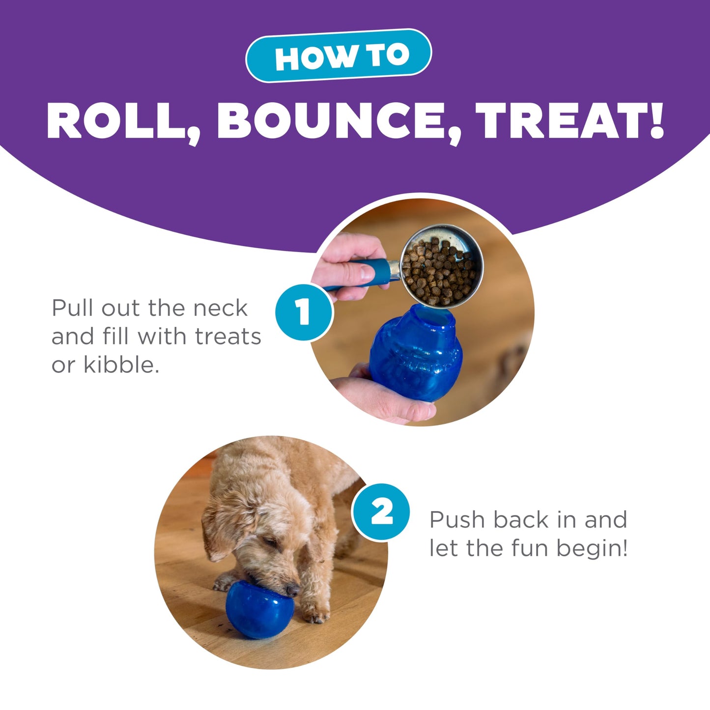 Juguete Interactivo Planet Dog Orbee-Tuff Azul Real dispensador pequeño para Perro