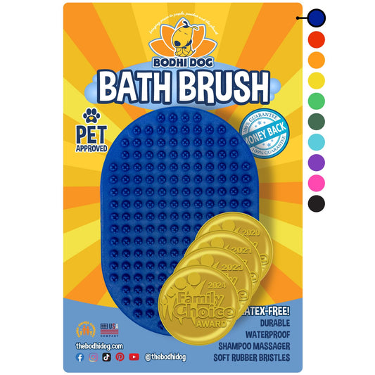 Bodhi Dog Cepillo para Polvo de champú para Mascotas | Cepillo para Polvo de Masaje Relajante con cerdas de Goma para Lavar Perros y Gatos | Calidad Profesional