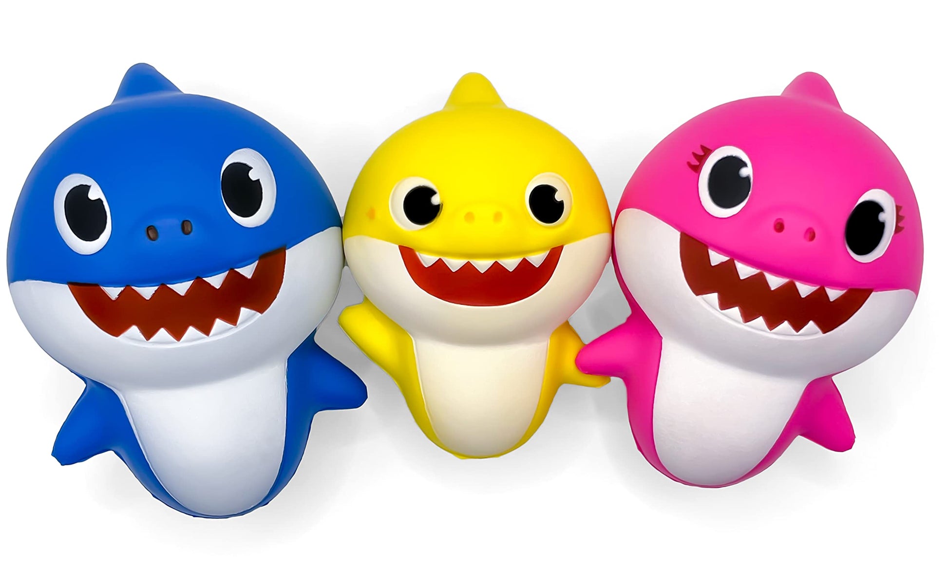 Juguete Squishy Toy Jam Baby Shark Familia Completa en Paquete de 3
