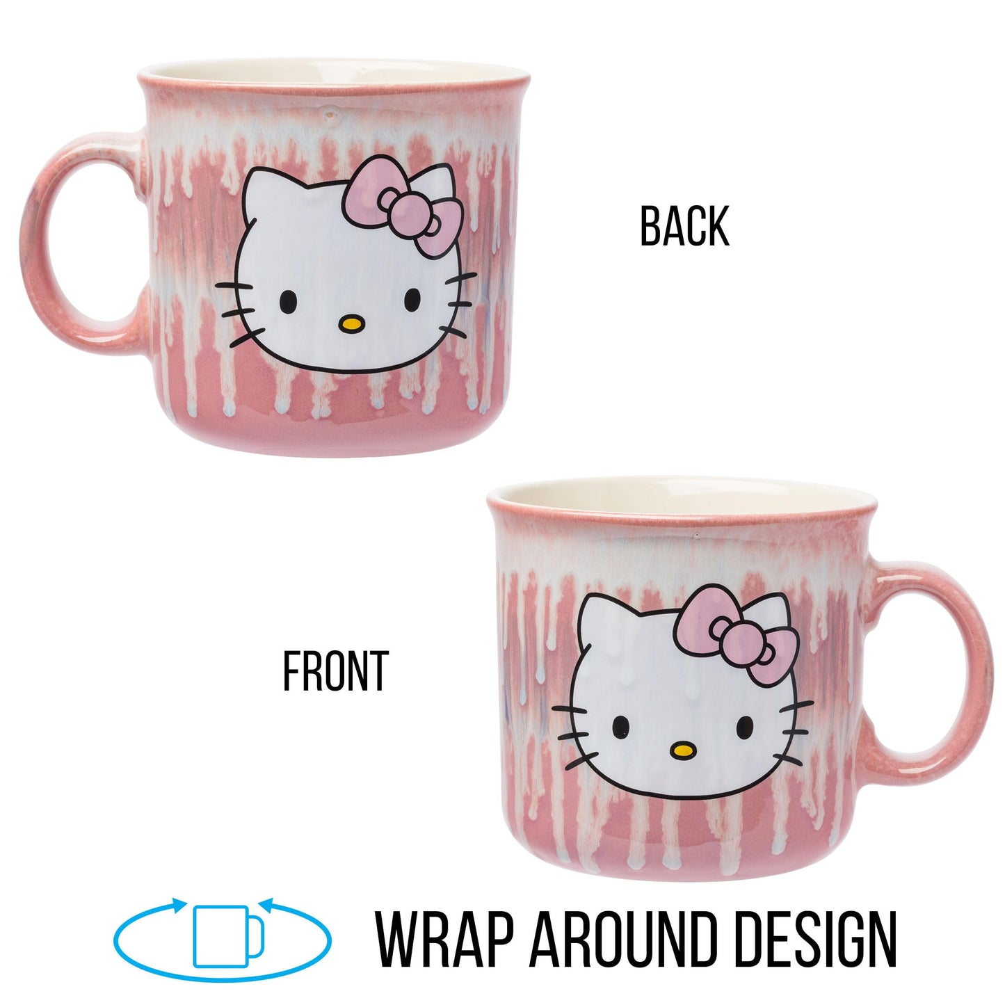Taza de Cerámica Silver Buffalo Hello Kitty Rojo con Efecto Goteo de 20 Onzas
