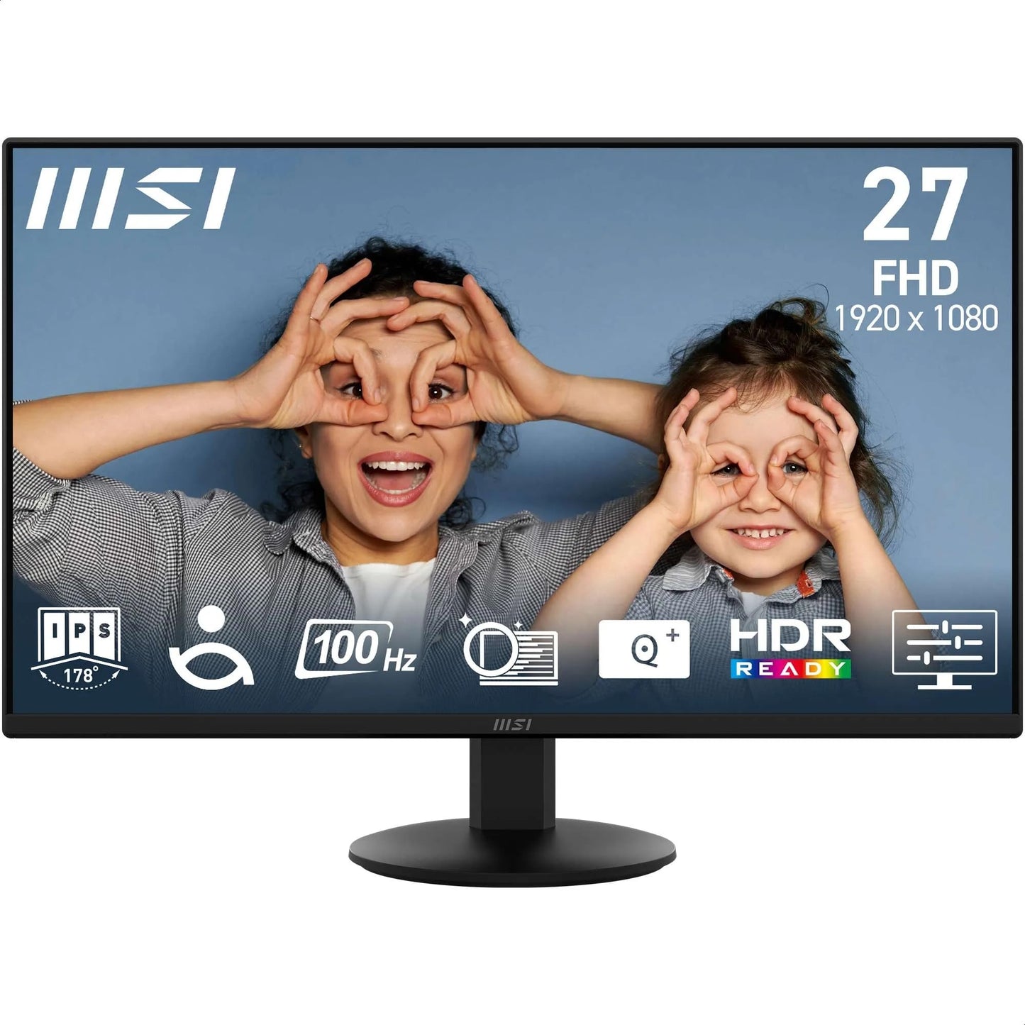 MSI PRO MP272L Monitor de oficina FHD de 27 pulgadas, panel IPS de 1920 x 1080, sin marco de 4 lados, frecuencia de actualización de 100 Hz, pantalla amigable con los ojos, inclinación ajustable, HDMI