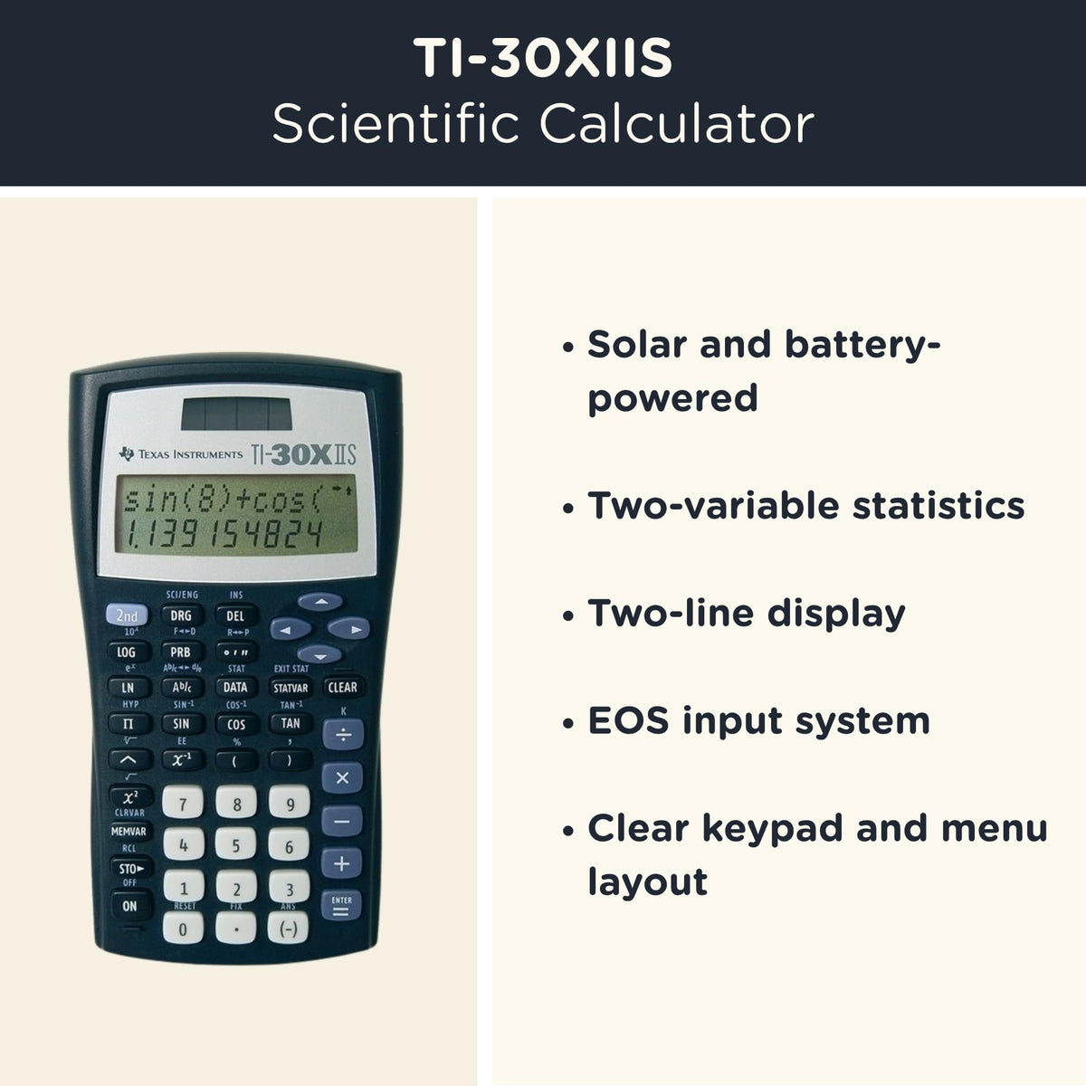 Calculadora Científica Técnica TI 30 XIIS WYNGS Negro con Estuche Protector
