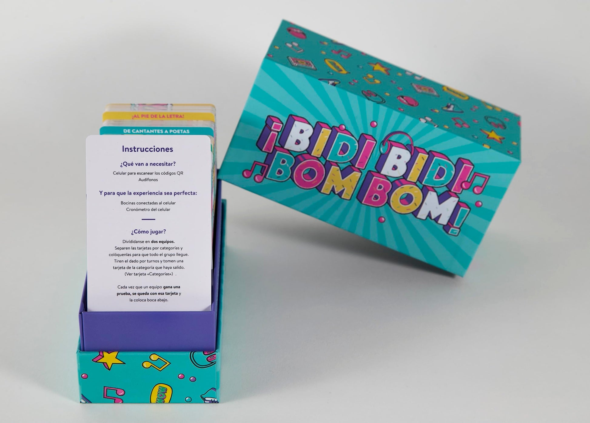 Hellofun! Bidi Bidi Bom Bom, el Juego de Mesa y Regalo Perfecto para los Amantes de la música: ¡Casi 200 Pruebas para Poner a Prueba tu Talento!