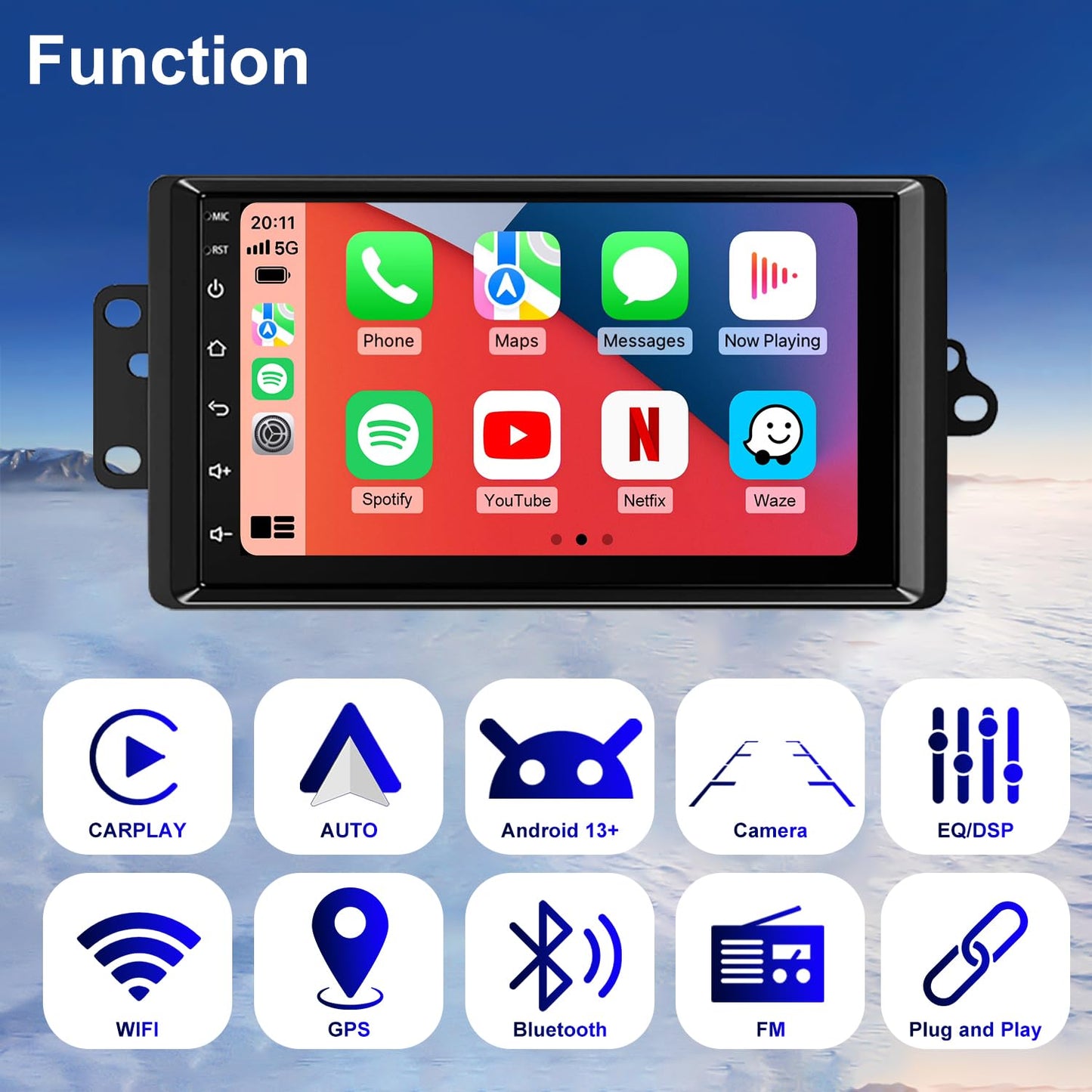 Radio WiFi 5G para Chevrolet Colorado 2004-2012, Chevy Express 2001-2007, Impala 2000-2005, GMC Savana 2002-2008, Canyon 2004-2012, estéreo 7 pulgadas, CarPlay, Android Auto, GPS, cámara, FM Bluetooth