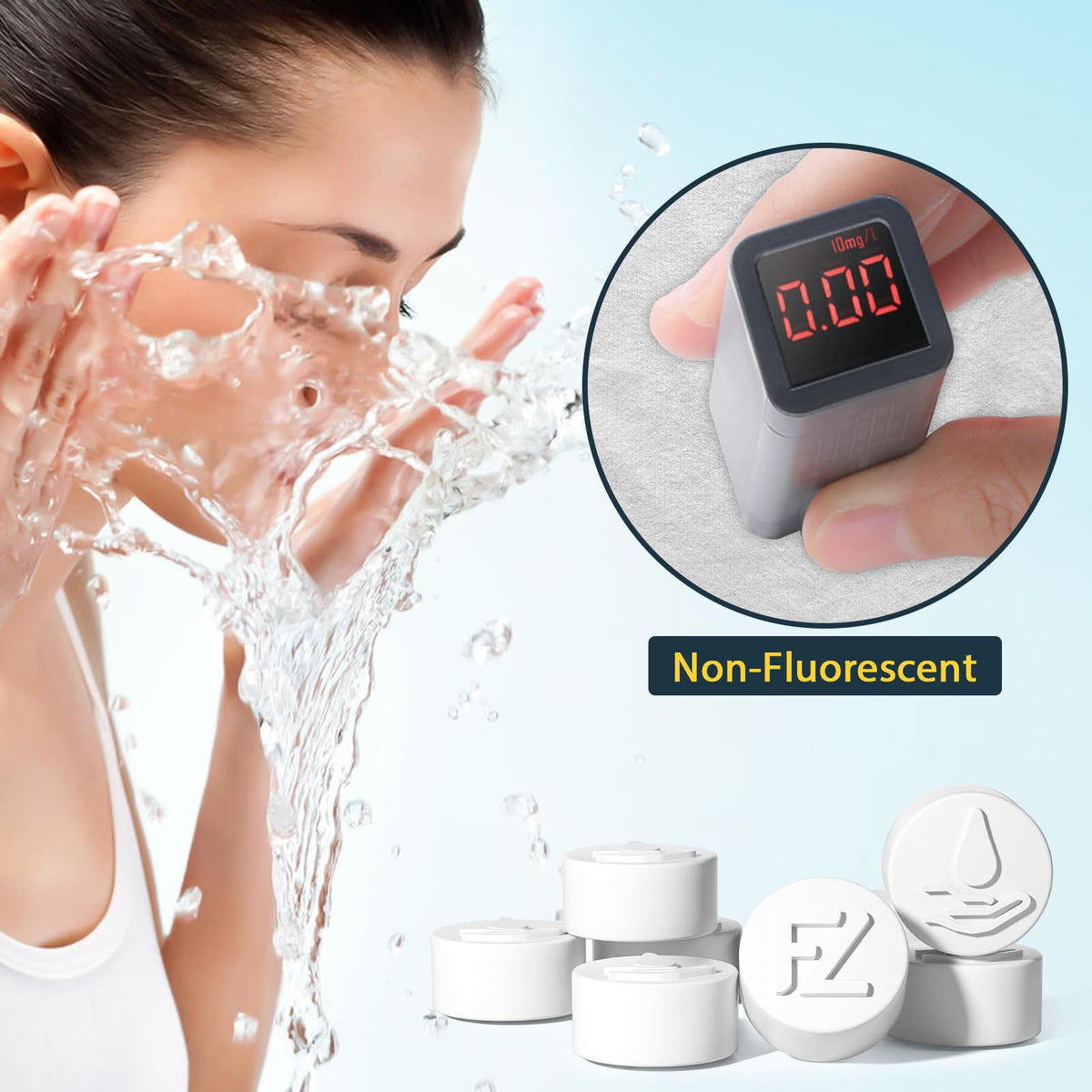 FCaeon Toallitas Faciales Desechables Comprimidas Ultra Suaves,Compressed Towel Guantes de Tocador Gruesos, Toallitas de Algodón para Desmaquillaje de Viaje, Piel Sensible, Cuidado(100 Unidad Azul)