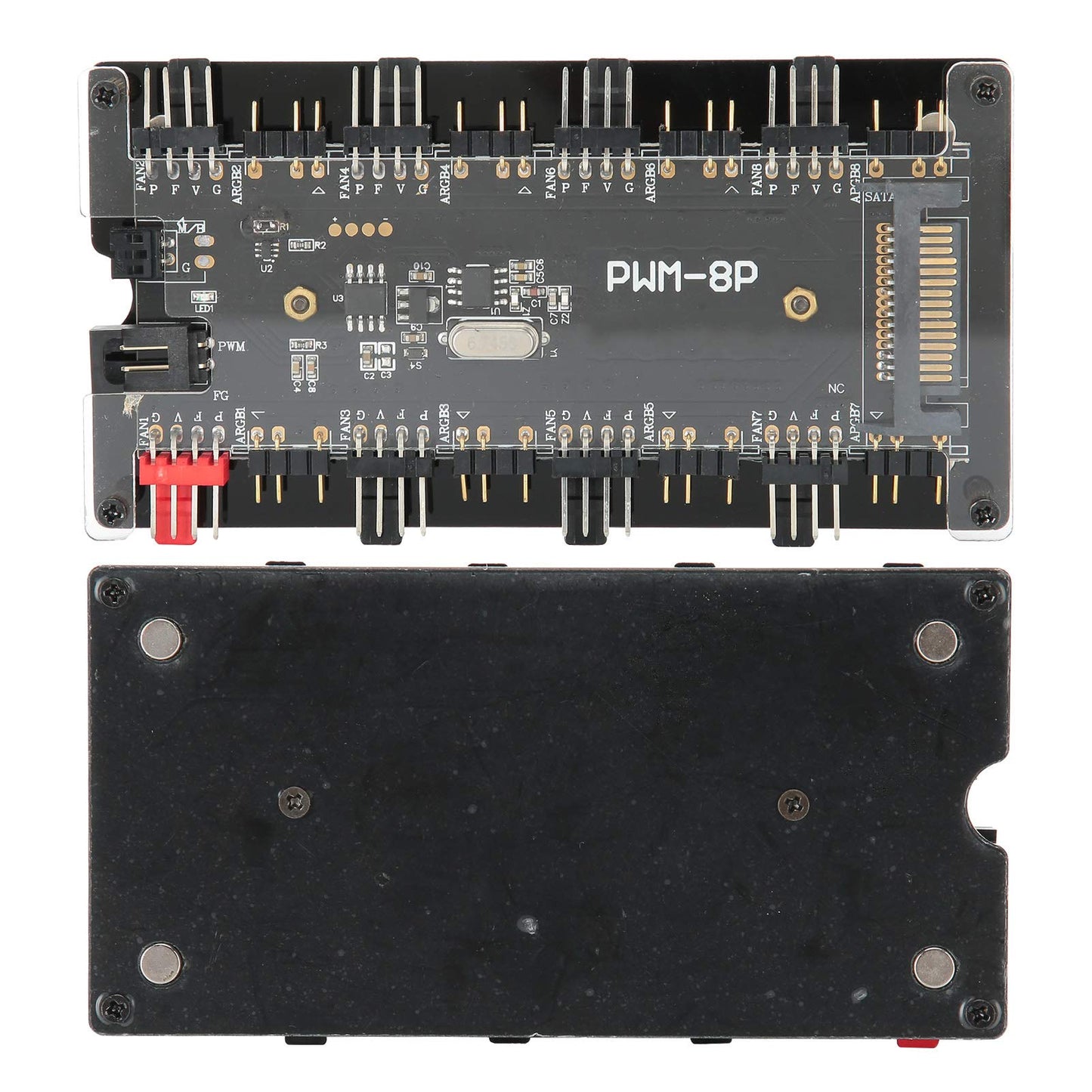 Hub ARGB + PWM, HUB ARGB de 8 vías 5V 3 pines y Hub PWM de ventilador de refrigeración de 8 vías y 4 pines, Iluminación ARGB de 1 vía 5V 3 pines y control remoto