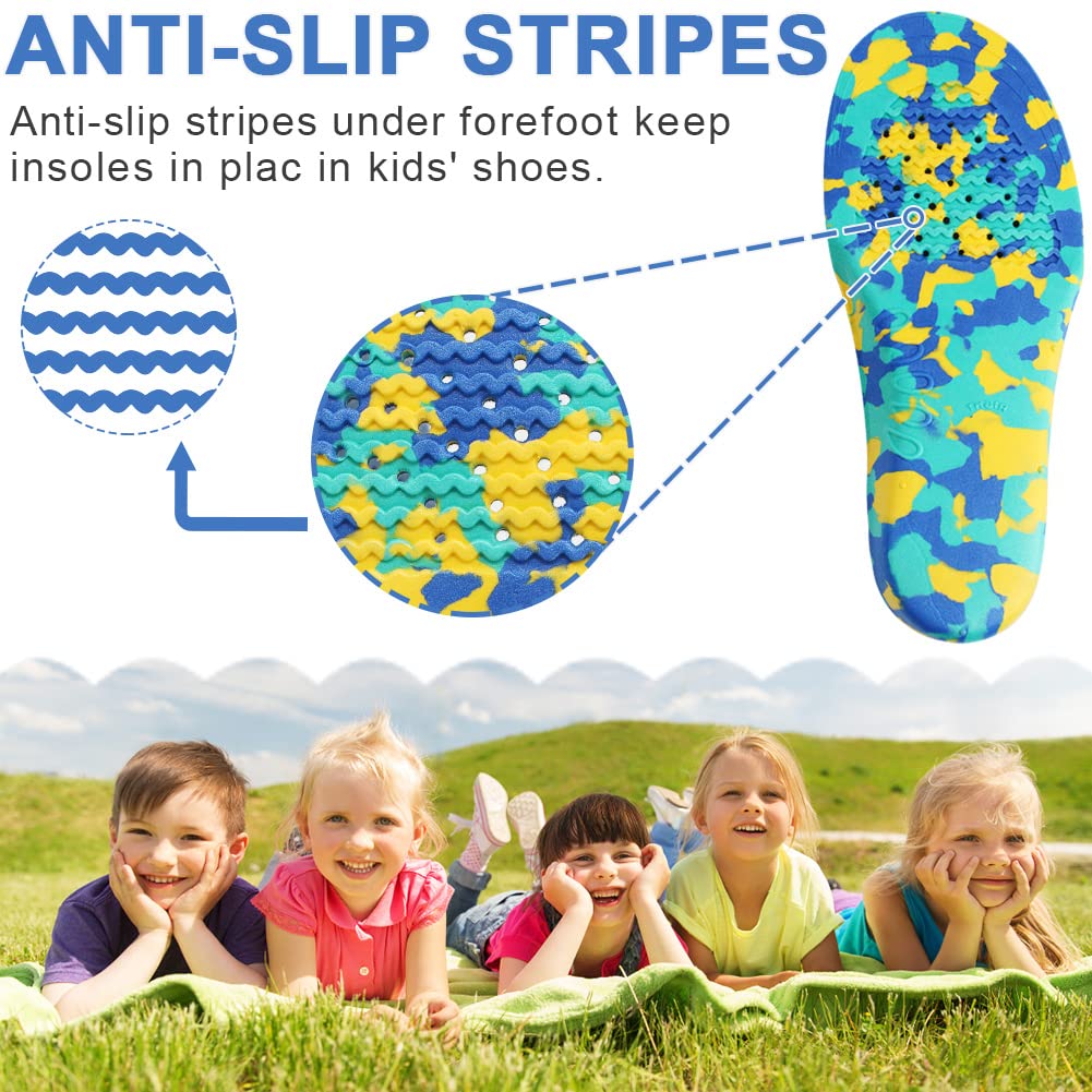 Ailaka Plantillas ortopédicas para niños, plantillas de apoyo de arco para zapatos, inserciones de espuma EVA para pies planos, fascitis plantar