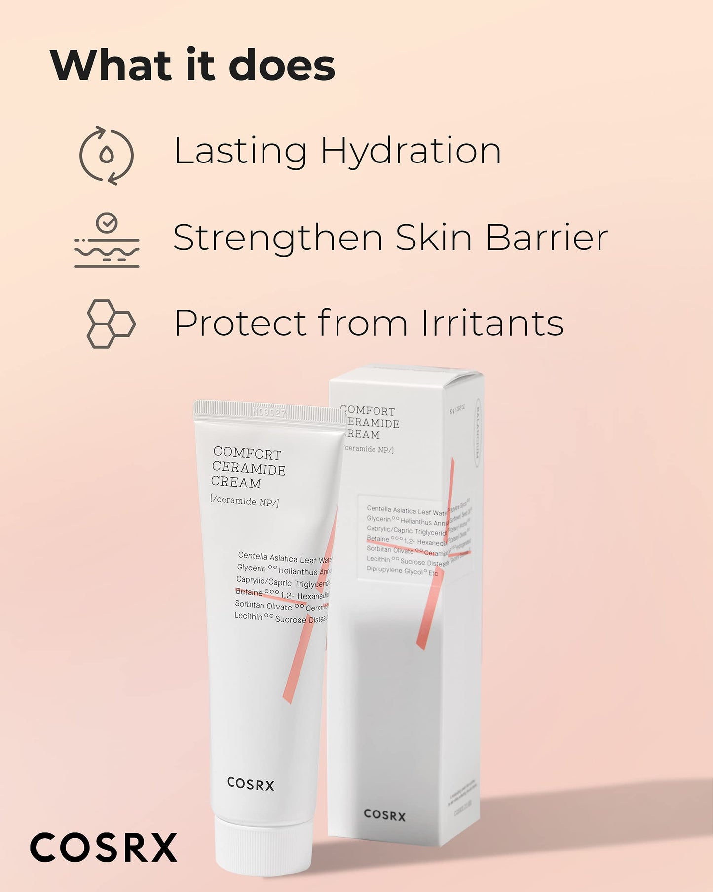 COSRX Balancium Comfort Ceramide Cream, 2.82 fl oz, Strengthen Skin Barrier, Lightweight Cream, Moisturizer, Soothe