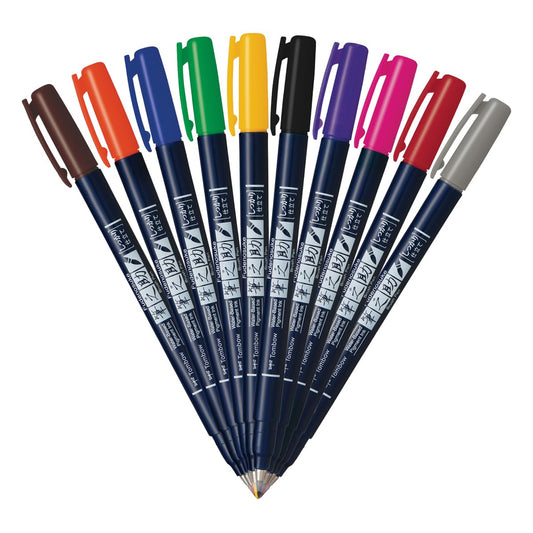 Set de Marcadores Fudenosuke Tombow Colores Punta Dura