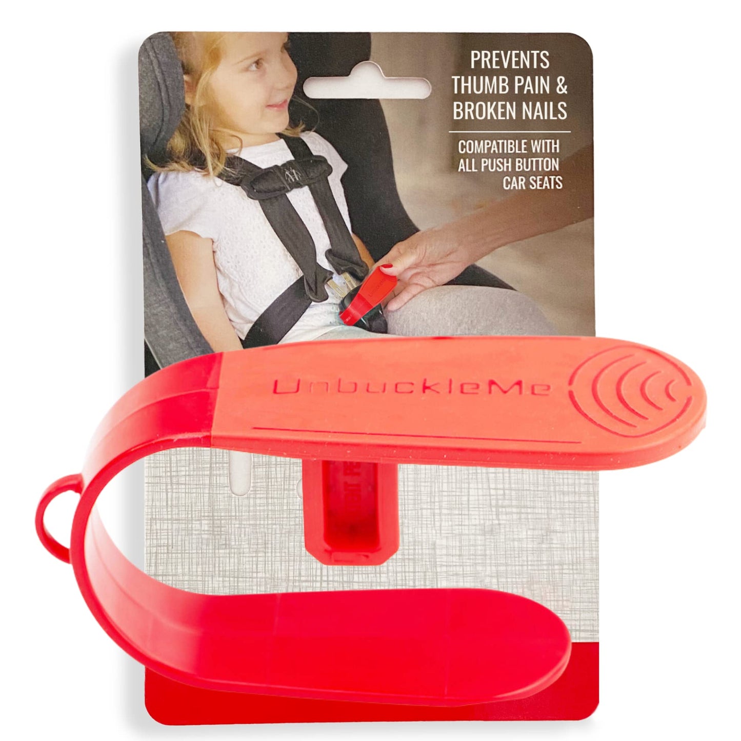 UnbuckleMe Car Seat Buckle Release Tool - As Seen On Shark Tank - Makes It Easy to Unbuckle A Child's Car Seat - Easy Tool for Parents, Grandparents & Older Children (1 Pack, Red)