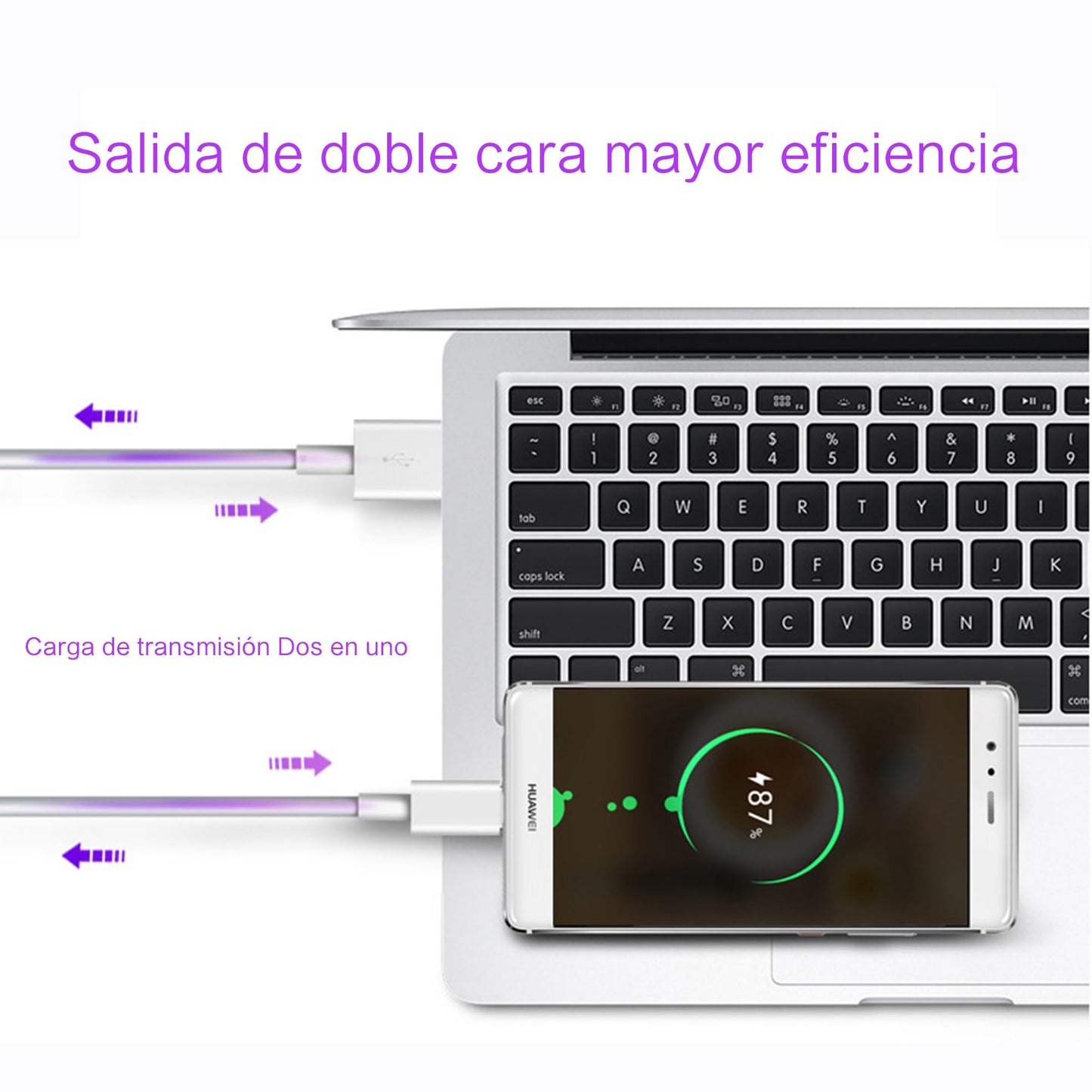 Cable USB C a USB A 3.0 MORNWELL Blanco Carga Rápida 1M para Huawei y Otros Dispositivos