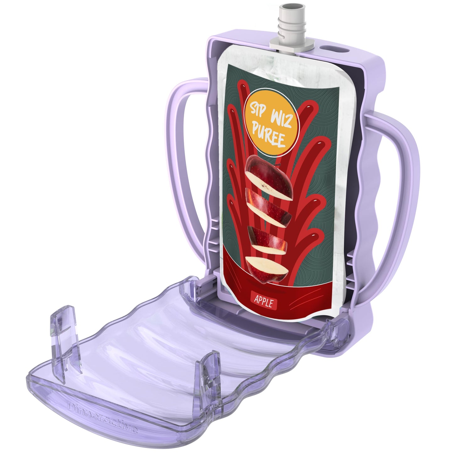 Dinneractive Sip Wiz - Soporte para bolsa de bebé sin apretar, bolsas de alimentos y caja de jugo, bolsa de yogur anticongelante, reutilizable, esencial para niños pequeños