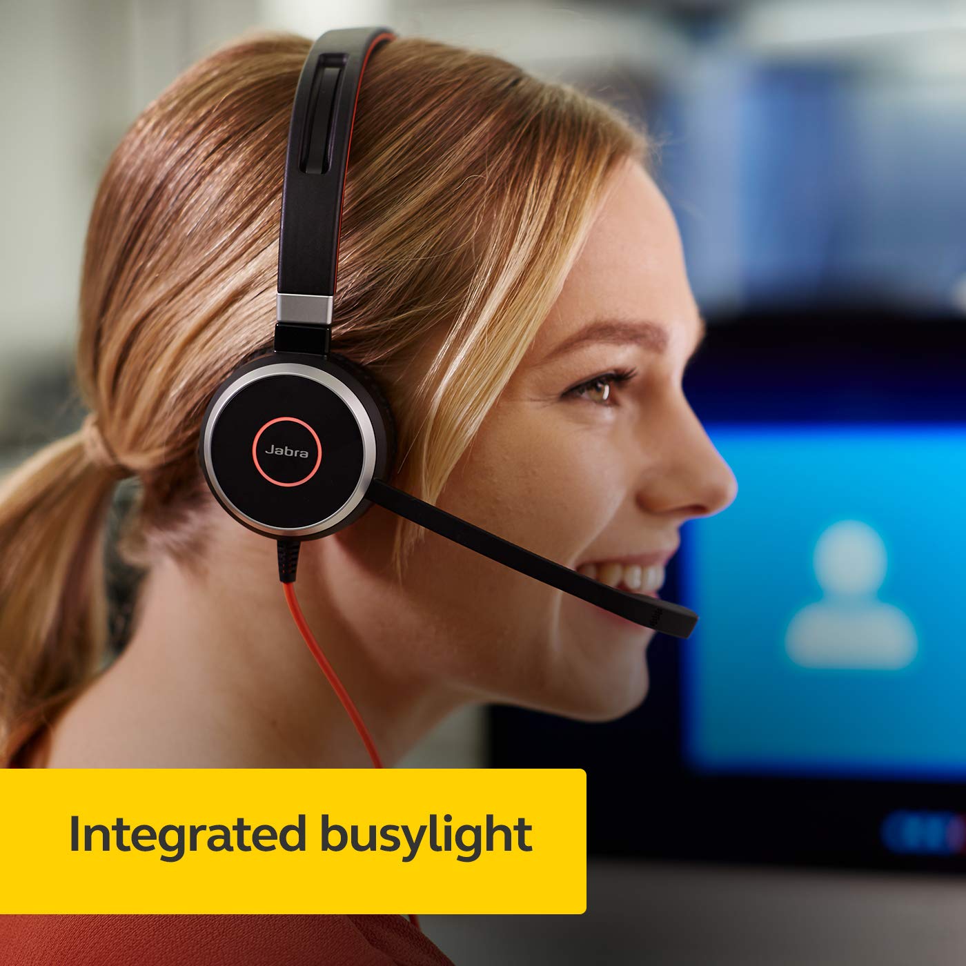 Jabra Evolve 40 - Auriculares con Cable Profesionales, estéreo, optimizados para MS, Auriculares de teléfono para Mayor productividad, Sonido Superior para Llamadas y música, conexión Jack/USB de 3.5
