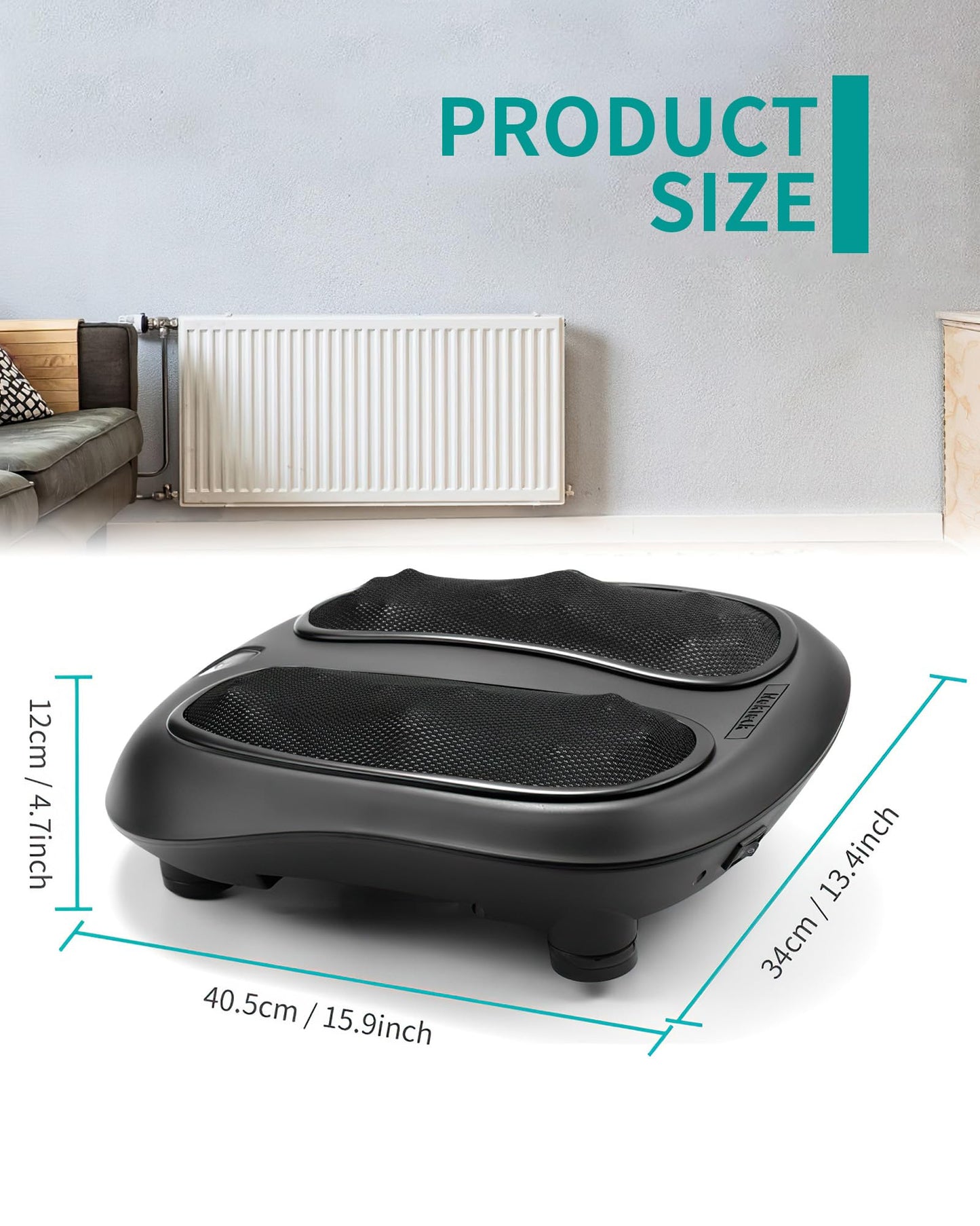 Masajeador de Pies Nekteck Negro con Calor Infrarrojo y Amasado Shiatsu Eléctrico