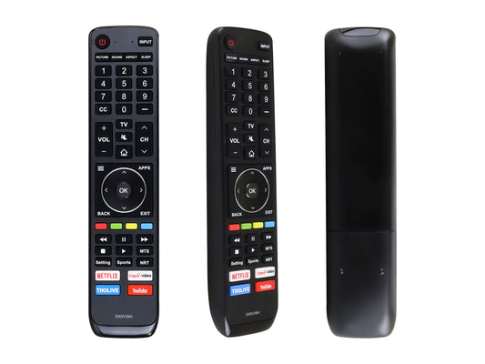 Control Remoto Compatible con Hisense EN3V39H Smart TV 4K 43H6C 43H6D 50H6C 50H6D 55H6B 55H6C 55H6D 65H6C 65H6D, Youtube y Claro Video