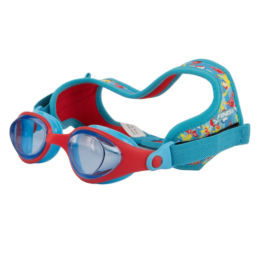 FINIS DragonFly - anteojos de natación para niños, de 3 a 8 años, protección UV, correa de neopreno flotante, ajuste de silicona suave, cangrejo