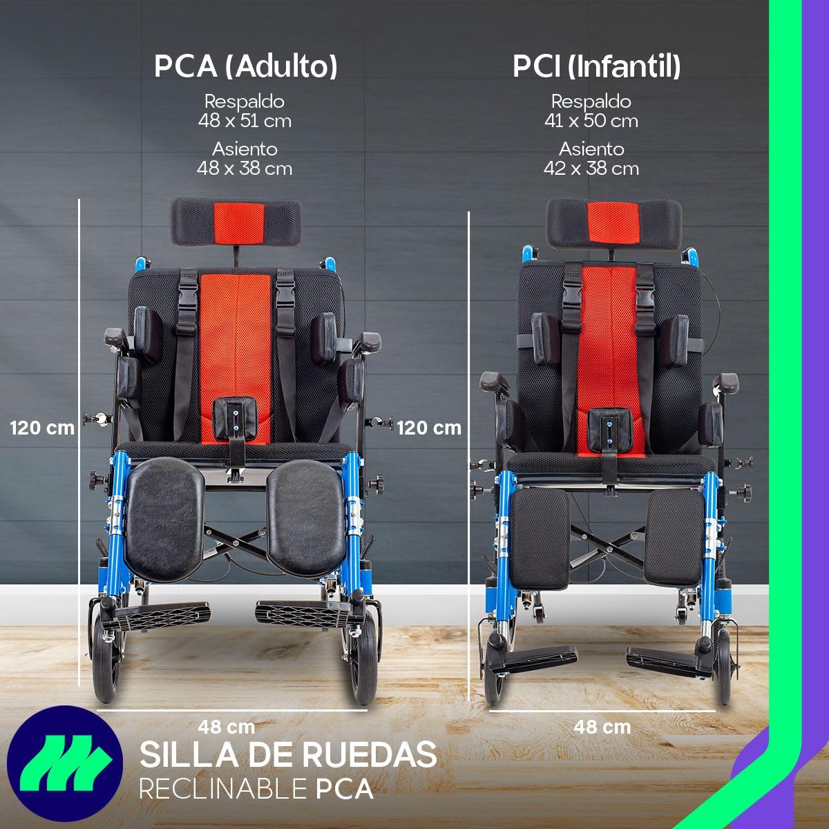 Silla de Ruedas Medical Store Roja Negra Acero Resistente para Adulto con Eleva Piernas Desmontables y Descansabrazos Ajustable para Parálisis Cerebral de Lujo
