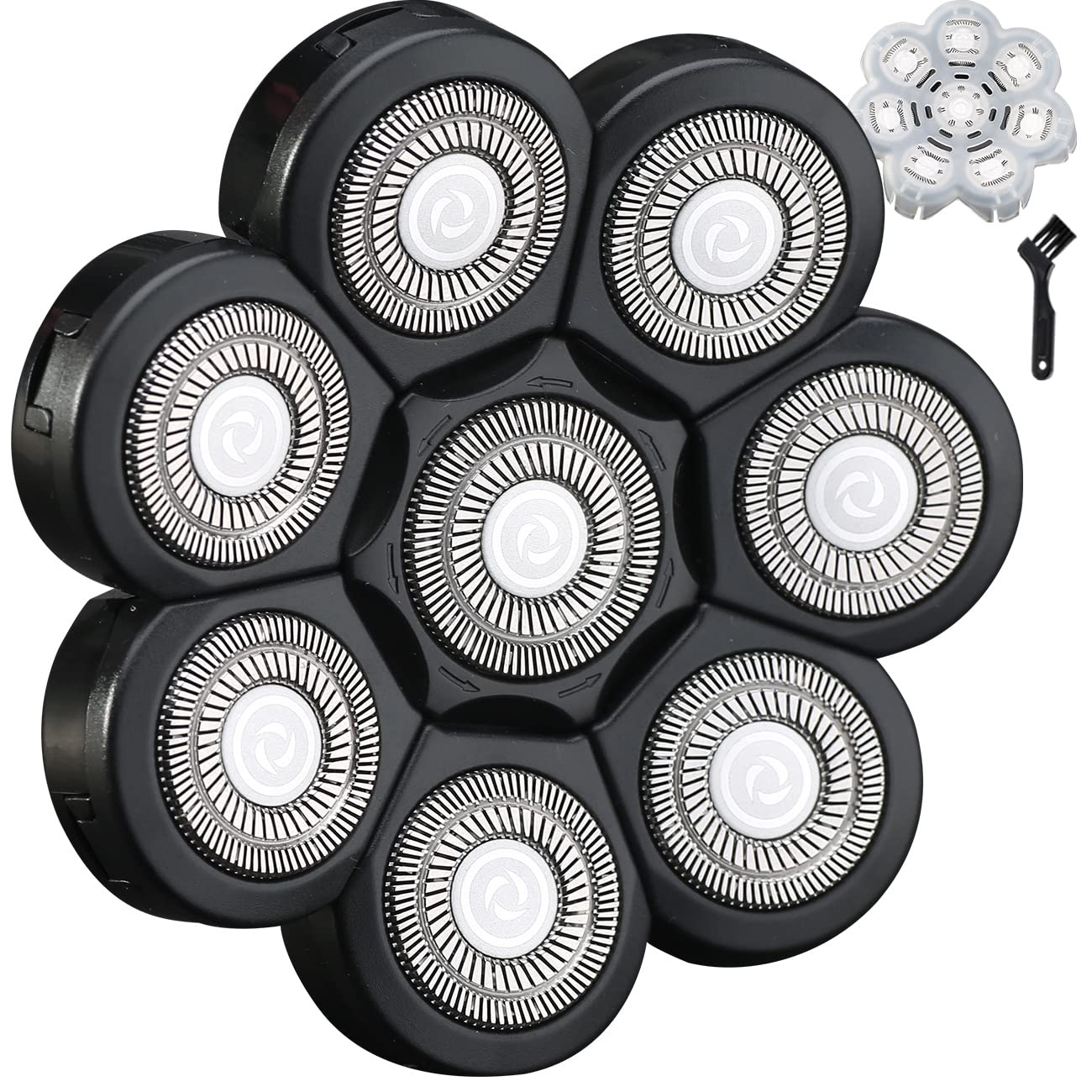Cabezales de repuesto para afeitadora eléctrica de 8 cuchillas de afeitadora de cabeza de afeitadora de cabeza universal de repuesto para afeitadora eléctrica para freedDOM GROOMING (8D negro)