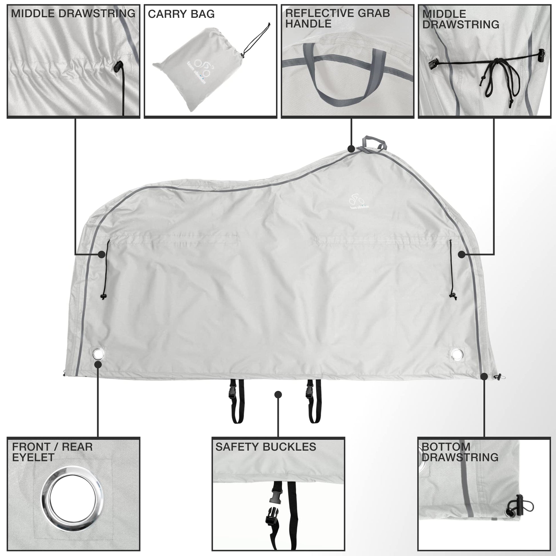 Funda de Bicicleta 300D Gris Talla XL