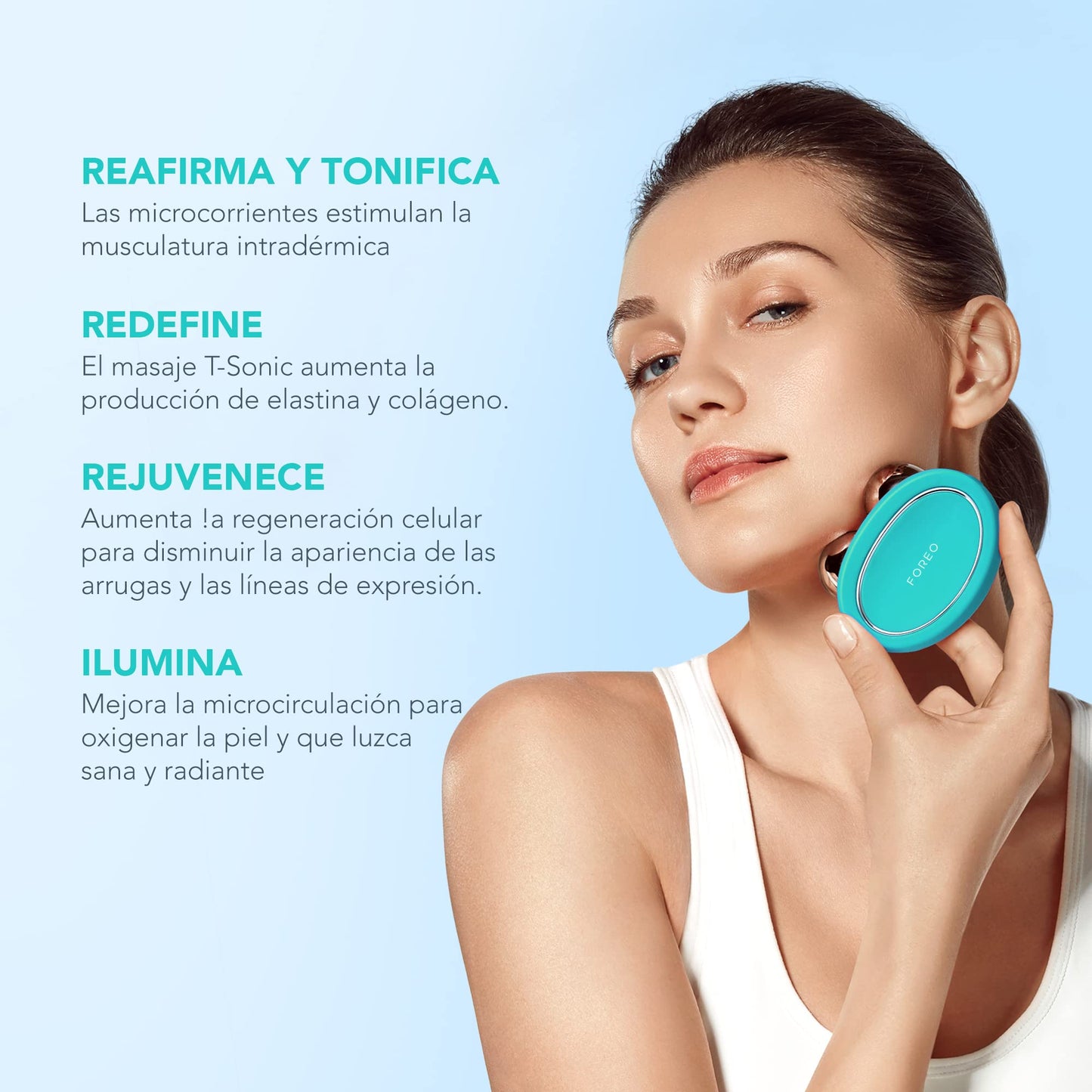 Foreo | Pack Forever Firm BEAR - Dispositivo facial de microcorriente BEAR + 2x sérum conductor 30 ml - Masajeador facial antiedad - Lifting instantáneo - Set para el cuidado de la piel - Mint