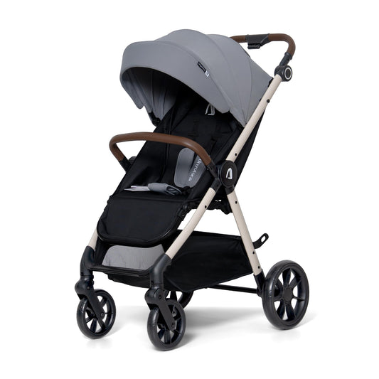 Carriola Plegable Para Bebé Unyotons, Estructura Ligera De Aluminio, Llantas Antideslizantes De Goma, Sistema Plegable Semi Automatico. Diseño Moderno, Resistente. (Gris)