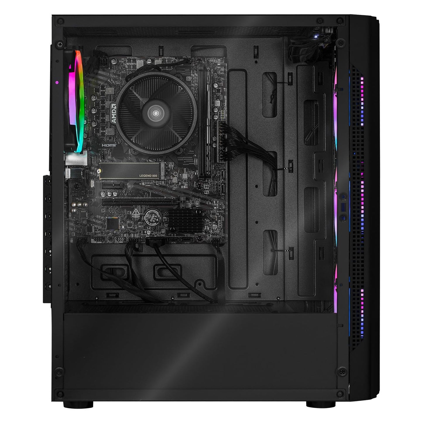Computadora Xtreme Gaming AMD Radeon Vega Renoir Ryzen 7 5700G 16GB SSD 1TB Monitor Curvo 23.8 100Hz WiFi Mesh Negra