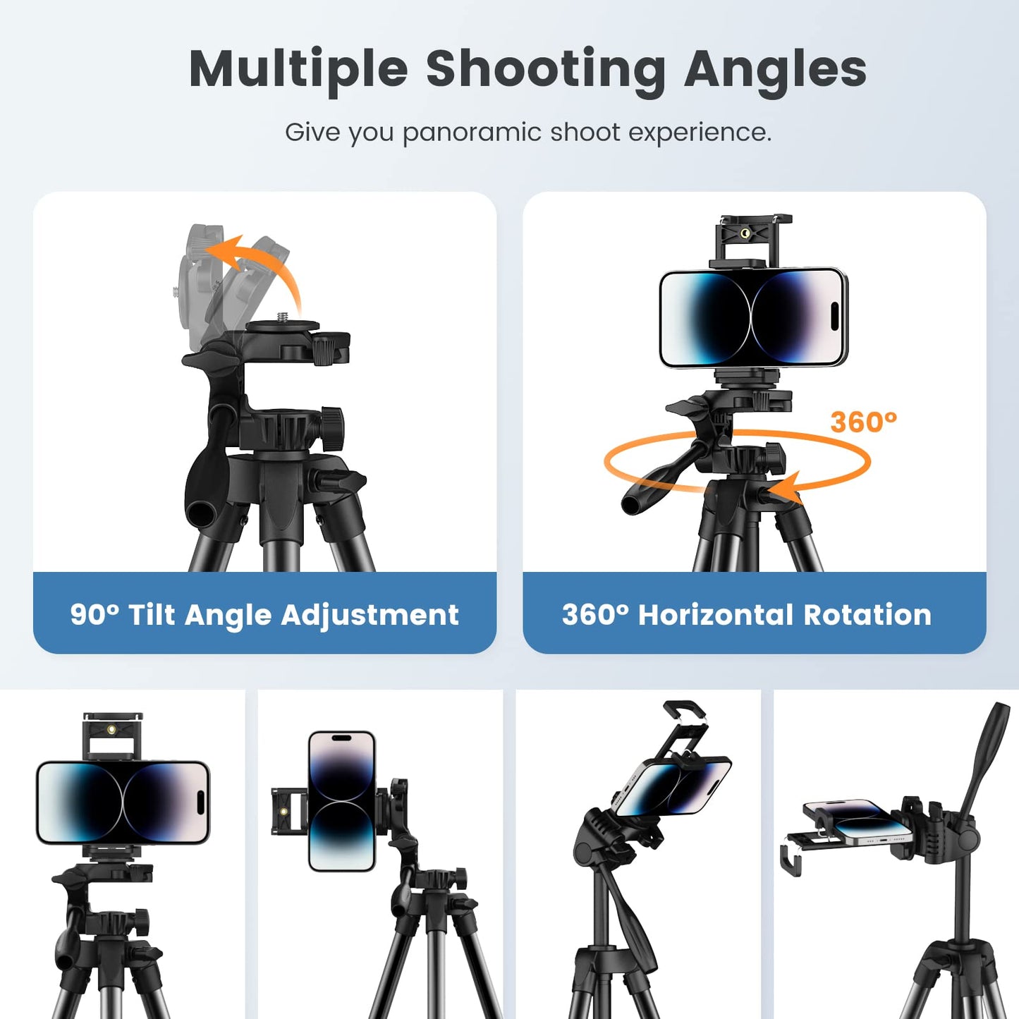 Trípode de Cámara MoKo Aluminio Ligero 60 Pulgadas con Bolsa de Transporte y Control Remoto inalámbrico