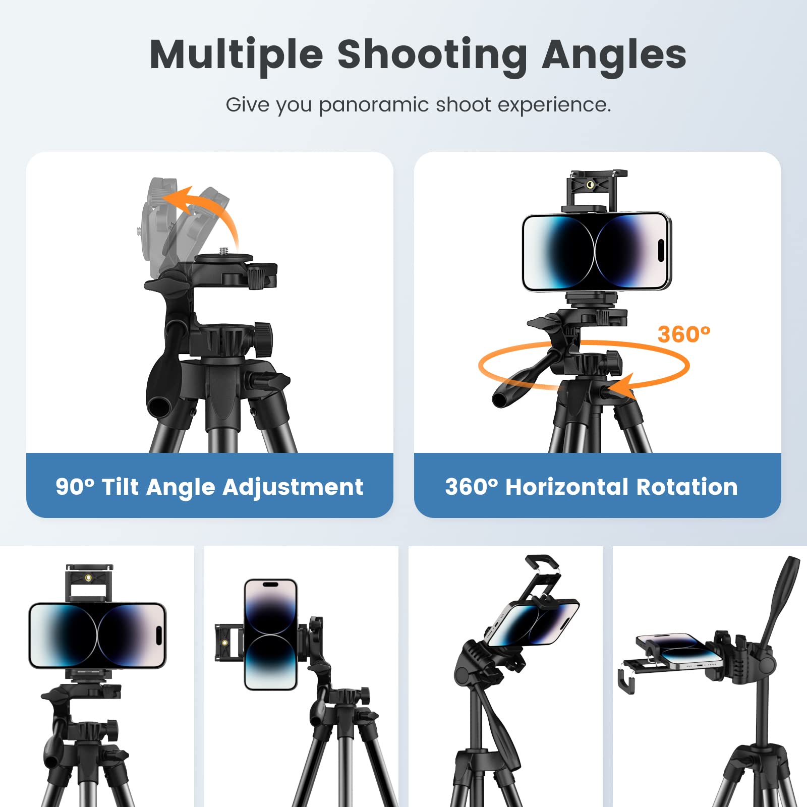 Trípode de Cámara MoKo Aluminio Ligero 60 Pulgadas con Bolsa de Transporte y Control Remoto inalámbrico