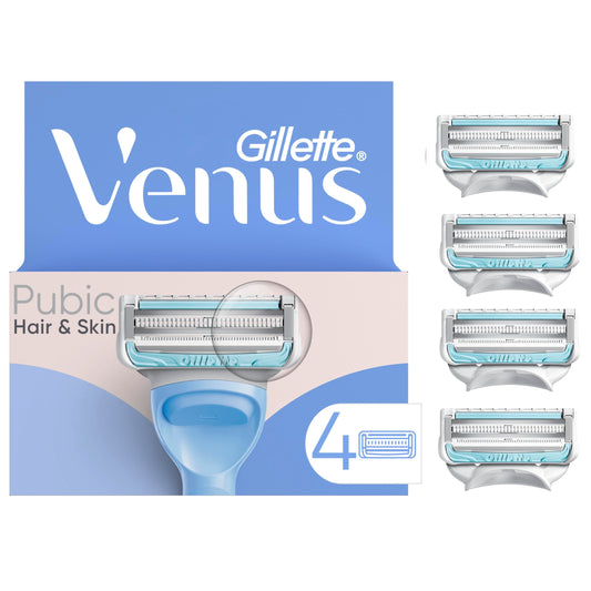 Recambios de Cuchillas de Afeitar Gillette Venus Intimate por Recortadora de Bikini para Mujer 4 Unidades