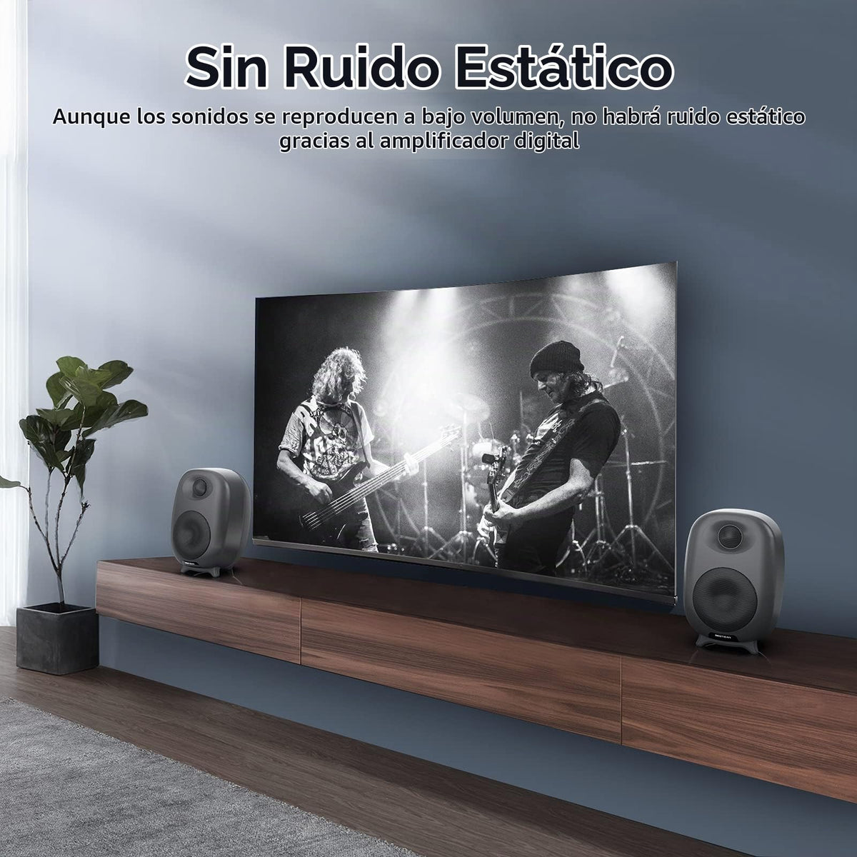 Altavoces de Estantería BESTISAN 60W Bluetooth con Graves y Agudos Ajustables