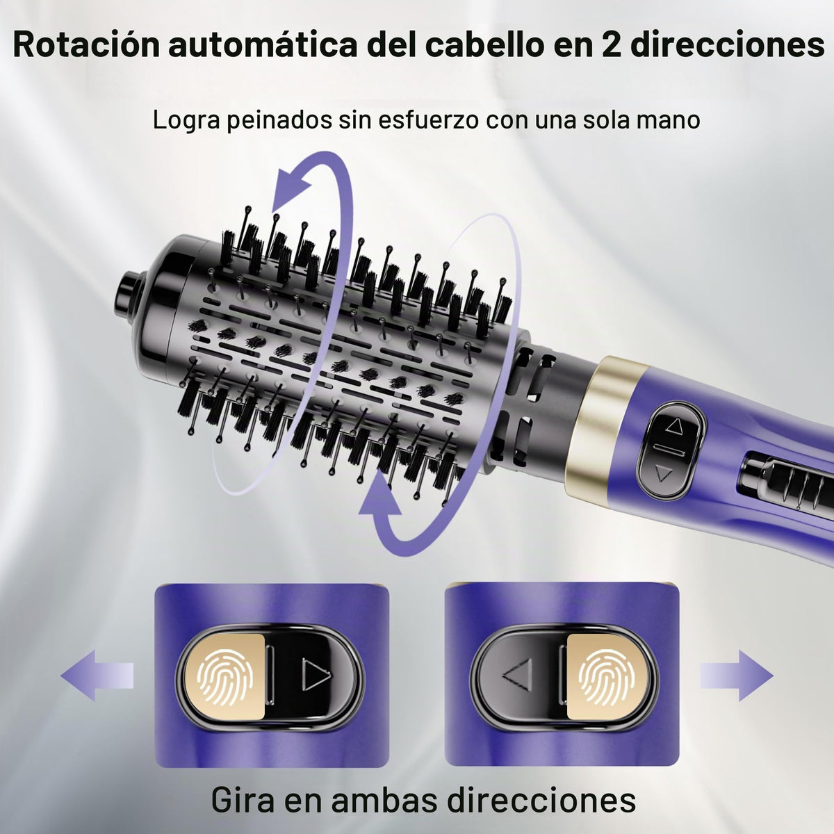 Cepillo Secador de Pelo Beautimeter Negro con Cepillo Giratorio 3 en 1 para Mujer