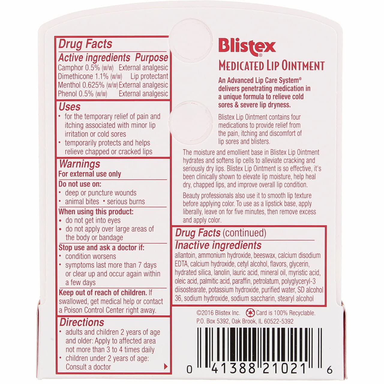 Blistex Lip Medicated Ointment (Pack of 3)