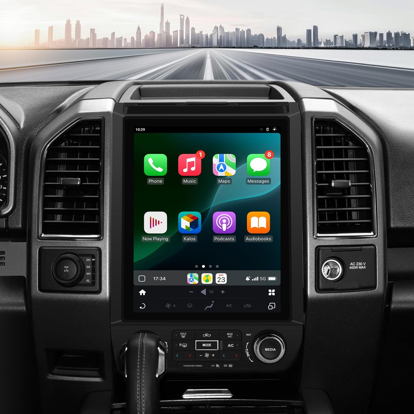 [4 GB+64 GB] Actualización de radio estéreo para Ford F150 2015 2016 2017 2018 2019 2020, Qualcomm 12.1 pulgadas estilo T visualización IPS con CPU 4G SIM/8 núcleos, Carplay Android Auto GPS WiFi