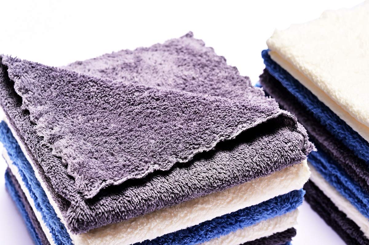 Kyapoo Paquete de 12 paños de baño para bebé, 30,5 x 30,4 cm, microfibra de forro polar coral, extra absorbente y suave para recién nacidos, bebés y niños pequeños