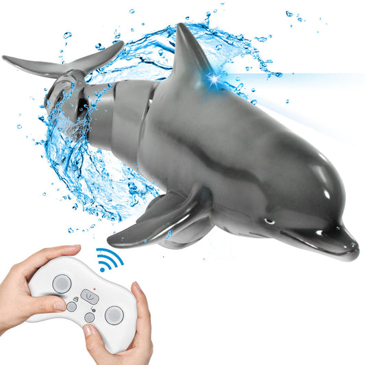 Control remoto de tiburón delfín, juguetes de piscina de agua para niños de 8 a 12 años, 2.4G de simulación alta delfines oceánicos con luz, juguetes de baño para niños y niñas de 6 años