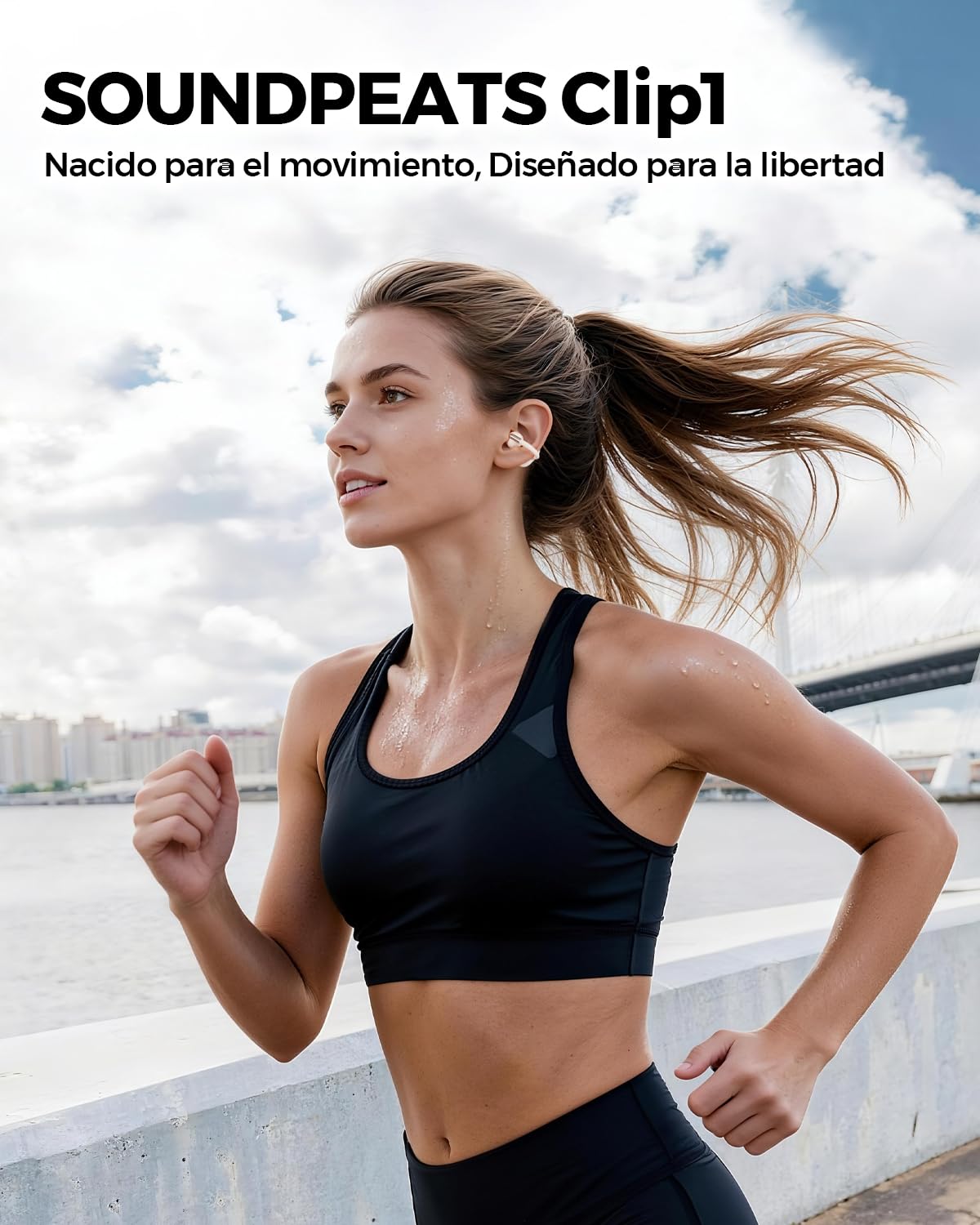 Audífonos Inalámbricos SoundPEATS Open Ear Bluetooth 6.0 Beige