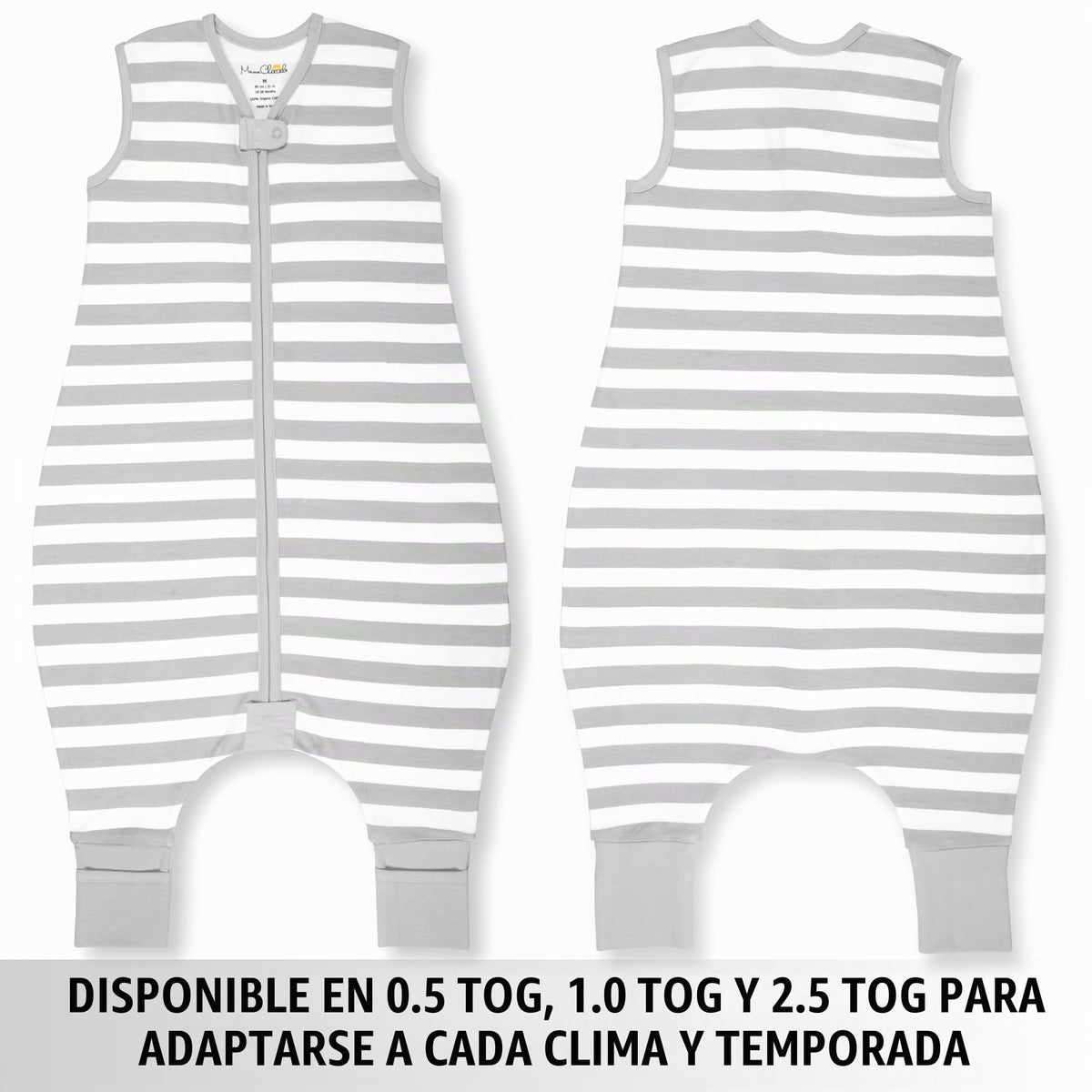 Mama Cheetah - Saco de dormir para niños pequeños con pies 3T-4T, 0.5 TOG de algodón orgánico para bebés con piernas, saco de dormir para caminantes, caminante temprano, talla L