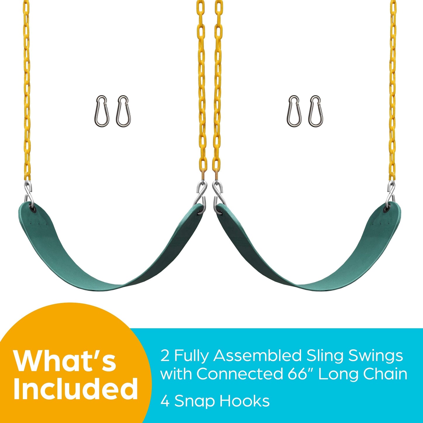 Juego de Columpios Jungle Gym Kingdom Verde Kits de Repuesto de Asiento oscilante con Cadenas Resistentes para niños