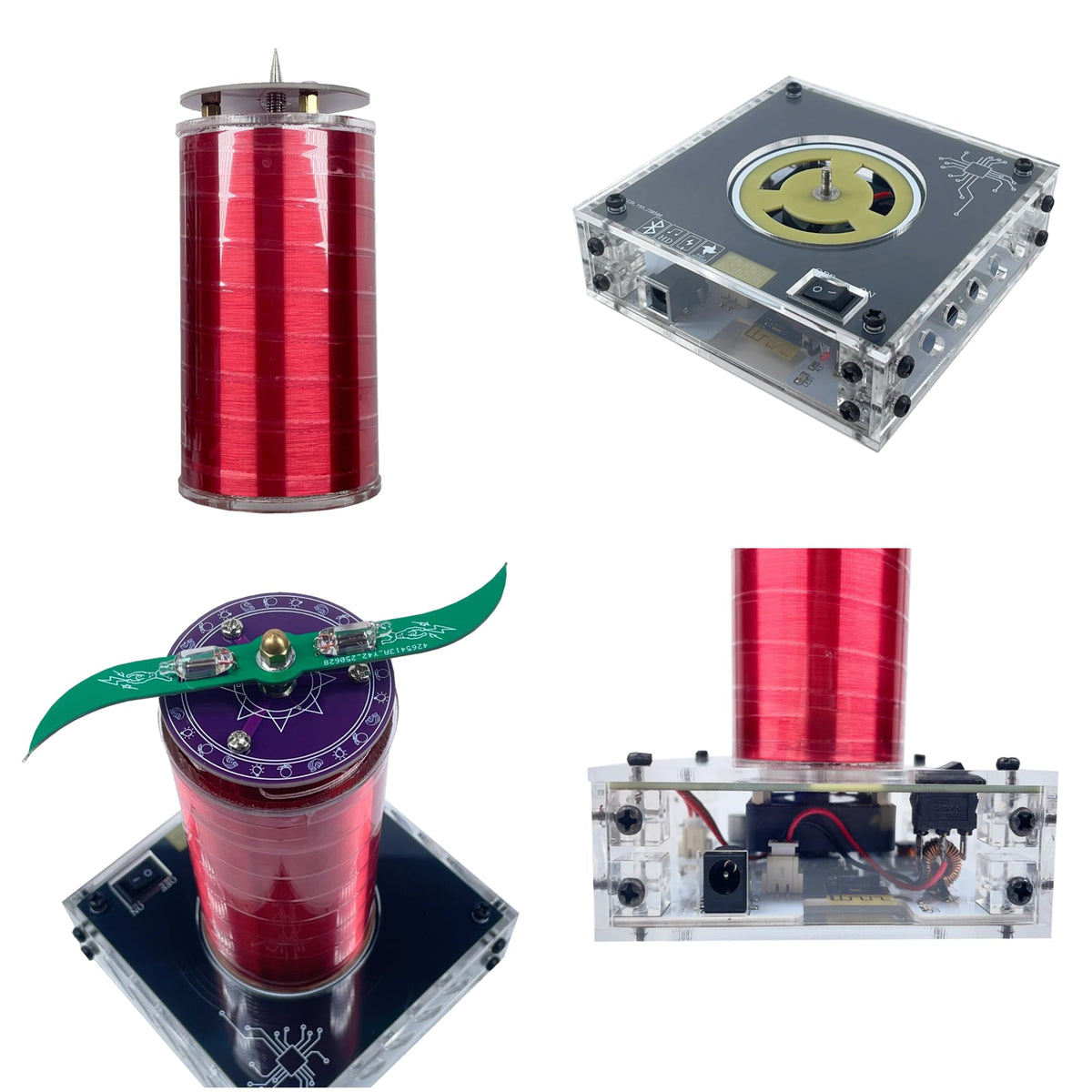 Bobina Tesla Joytech Acrílico Arco Plasma Altavoz Inalámbrico Escritorio Modelo XX01