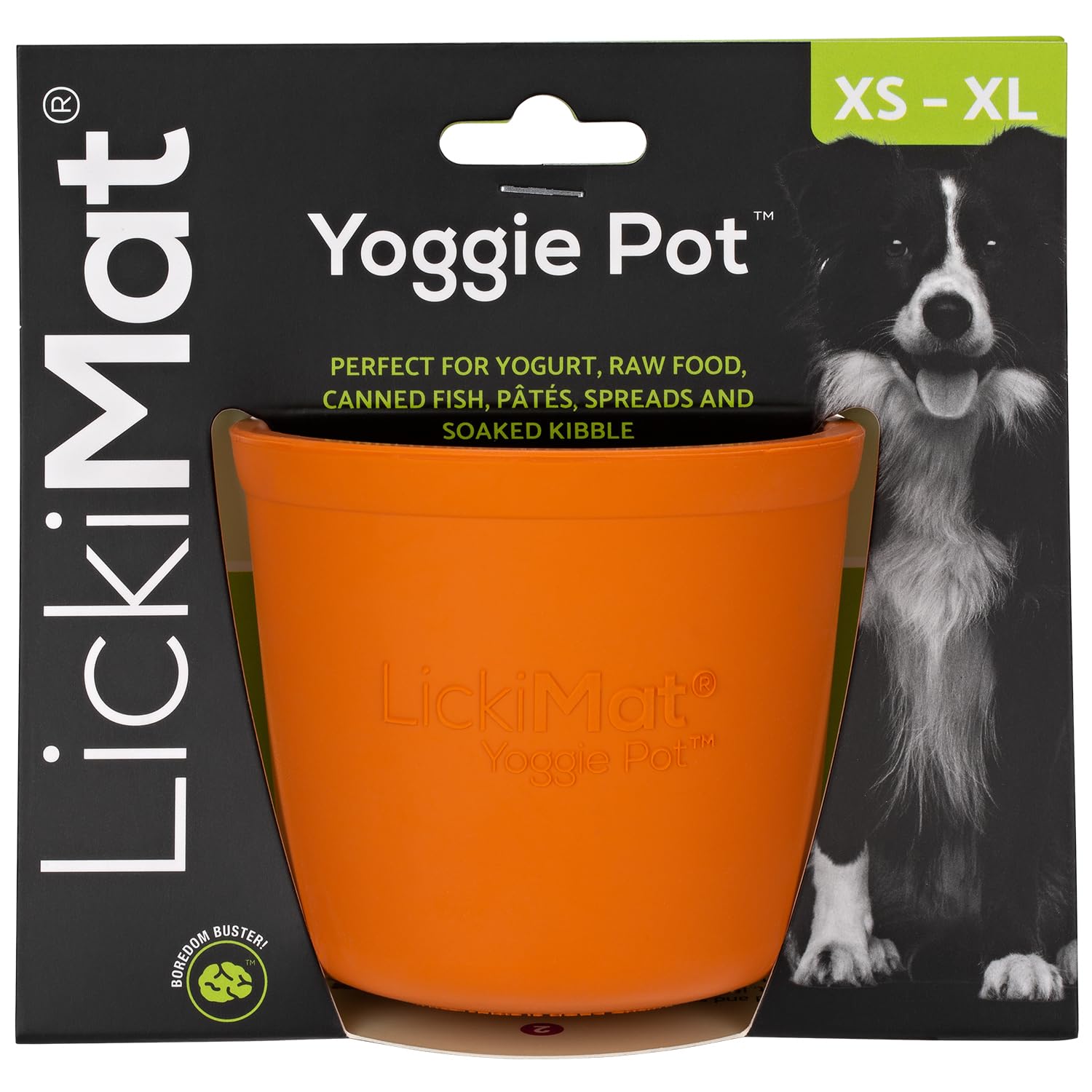 LICKIMAT Yoggie Pot - Distracción, diversión y enriquecimiento Dispensador de goma de larga duración para todos los tamaños de perros y alimentador lento para perros pequeños. The Newest LickiMat
